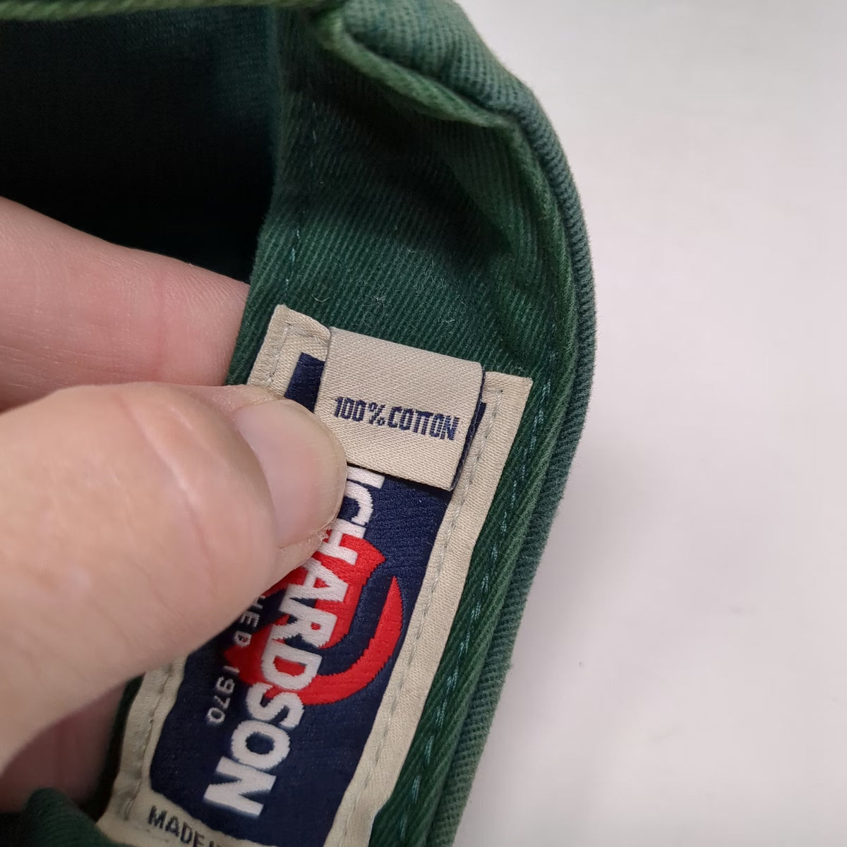 Richardson Baseball Cap Green One Size Strapback Cotton NW Natural Logo Hat