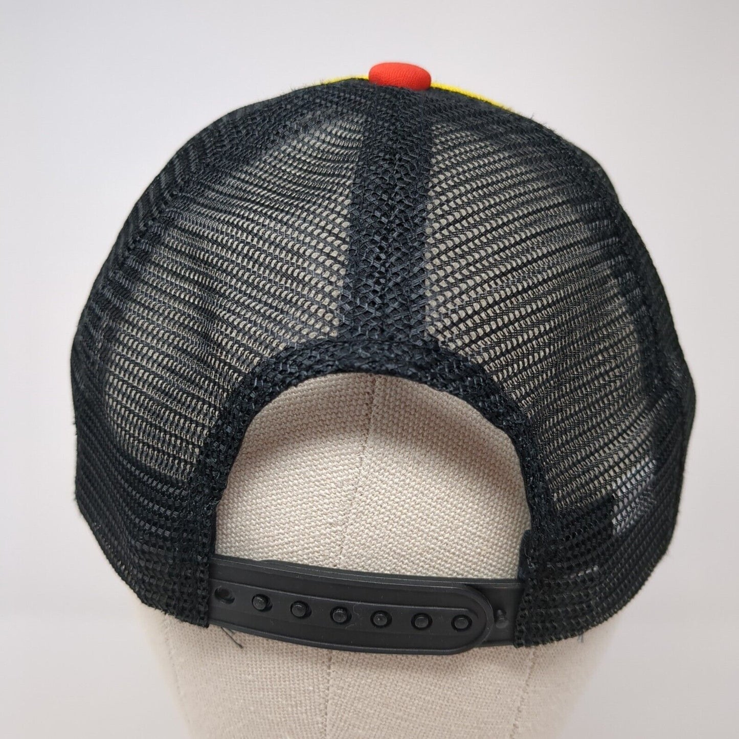 Amscan Auto Racing Flag Snapback Trucker Hat Multicolor OS Embroidered Mesh Back