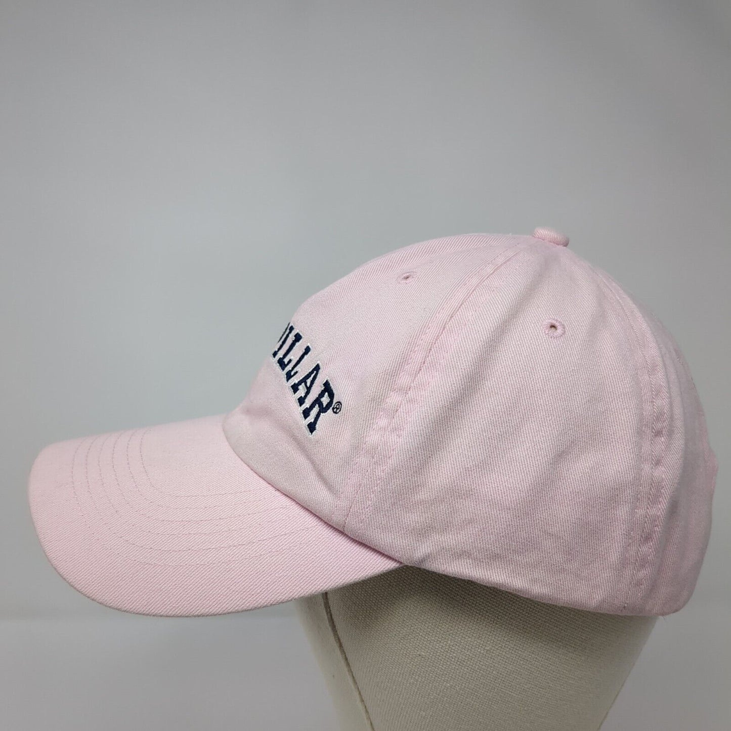 Caterpillar Slideback Hat Pink OSFM Adjustable Embroidered Vented Holes 6 Panel