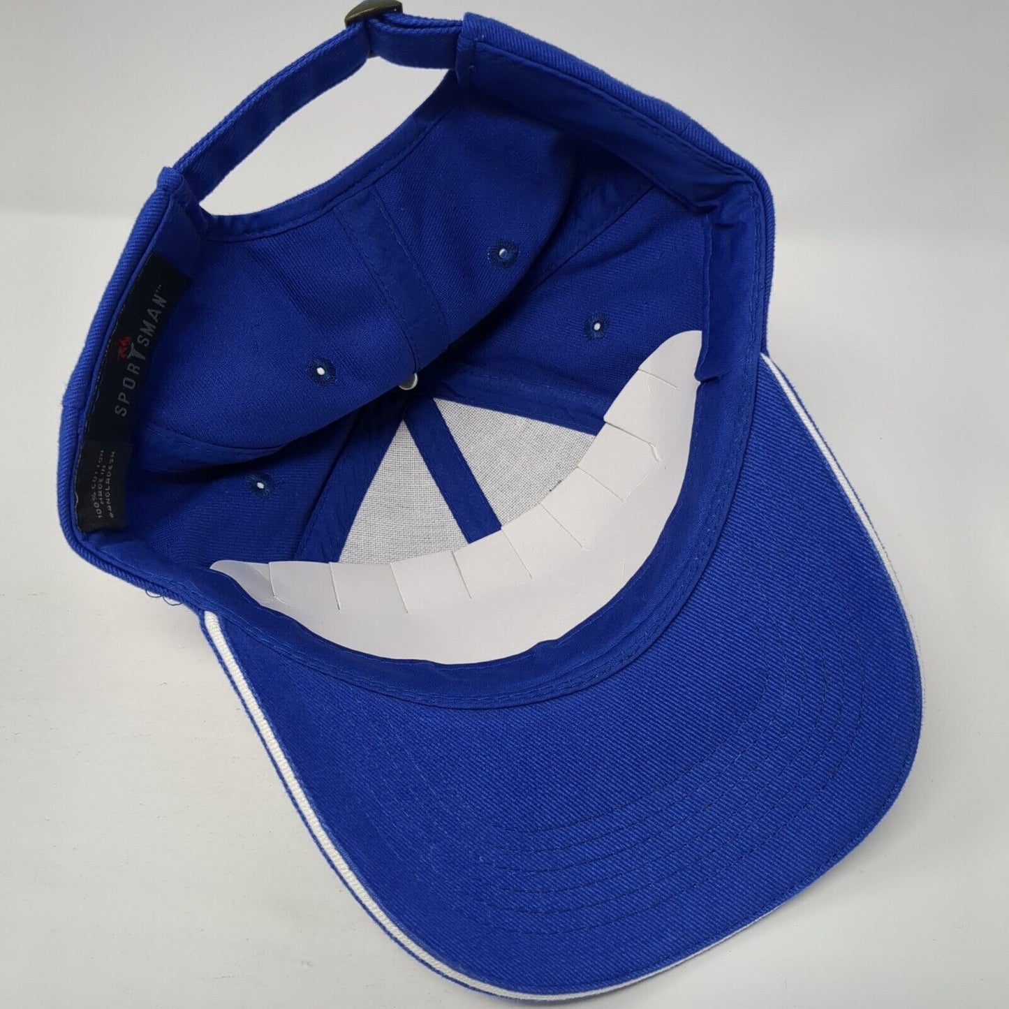 N Slideback Hat Blue One Size Adjustable Embroidered 6 Panel Sportsman