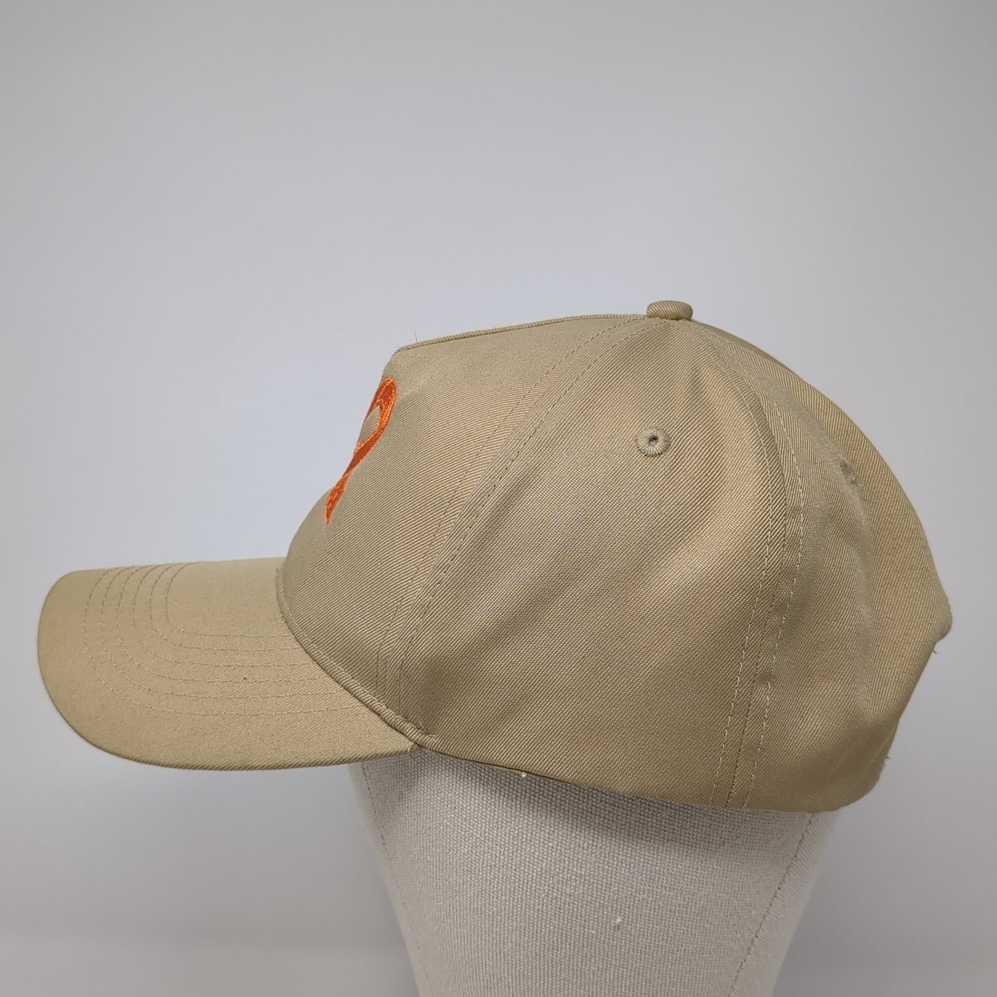 Orange Ribbon Heart Strapback Hat Brown One Size Embroidered Hit Wear