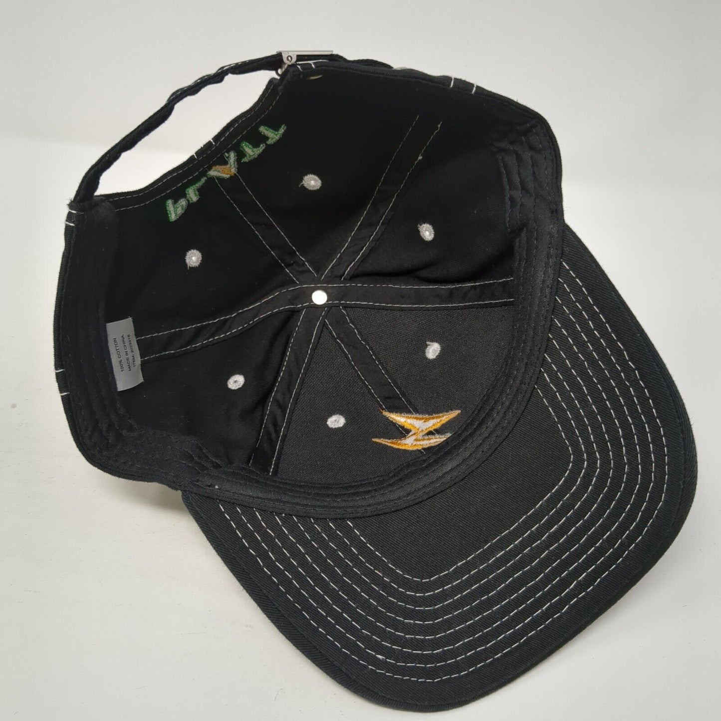 Platt Lightning Slideback Hat Black One Size Adjustable Embroidered