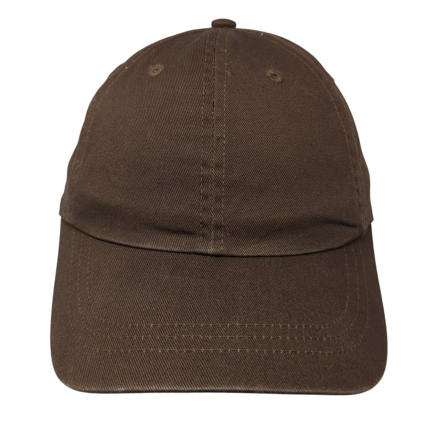 Unbranded Strapback Baseball Cap Brown One Size Adjustable Blank 6 Panel