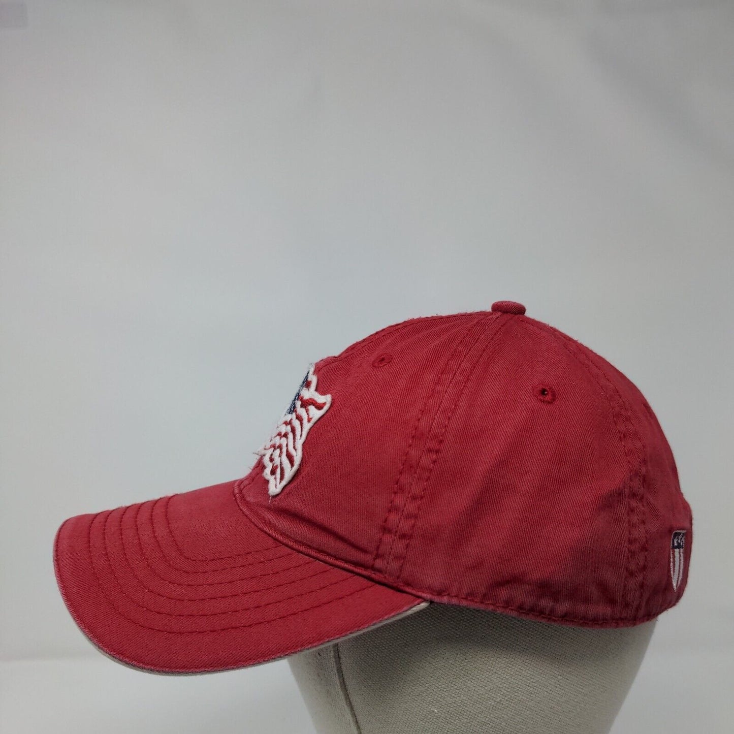 American Flag Strapback Hat Red OSFA Adjustable Embroidered Hybrid