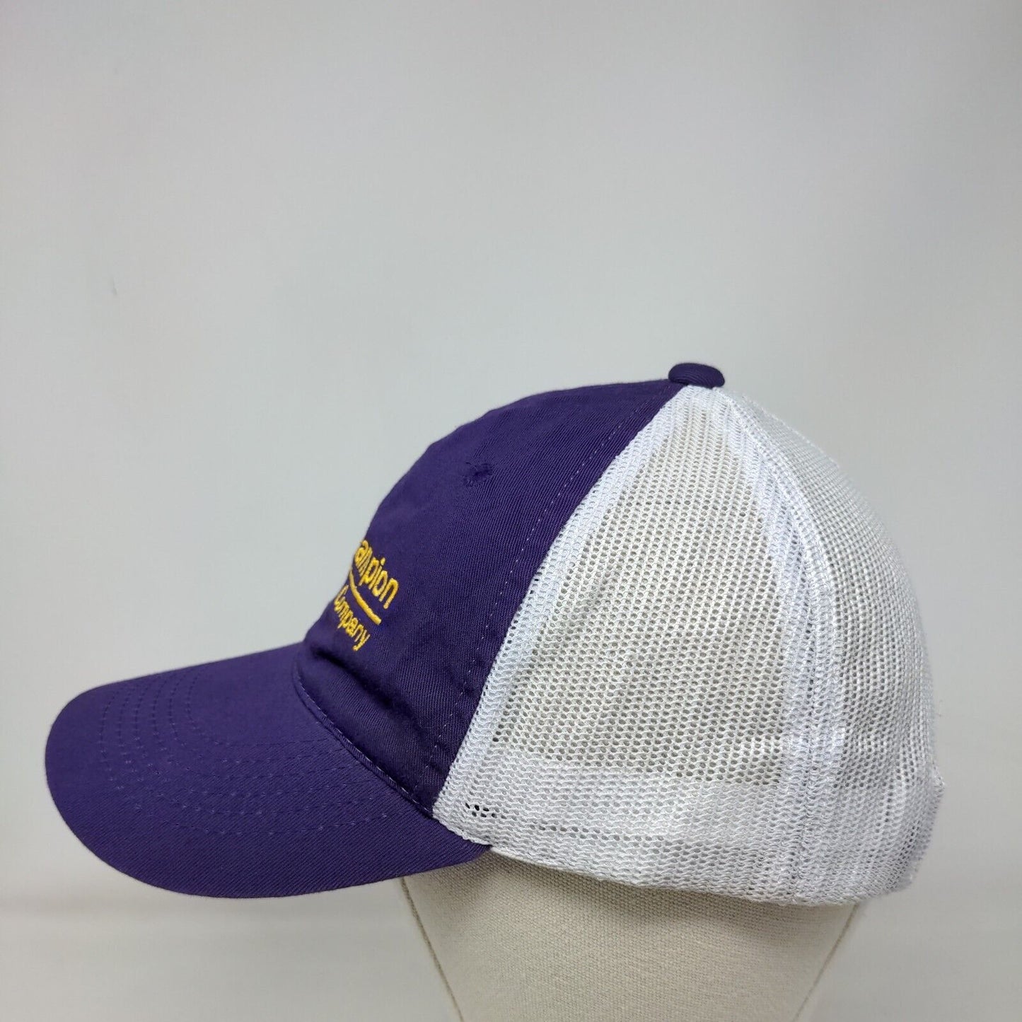 NALCO Champion Strapback Mesh Back Trucker Hat Purple OSFM Colorblock