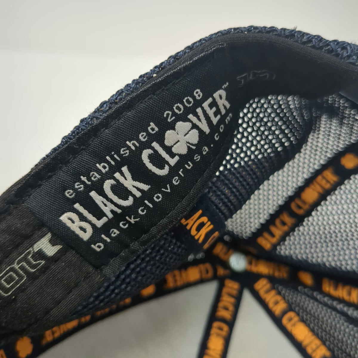 Black Clover Trucker Hat Blue One Size Live Lucky Mesh Snapback Mountains Patch