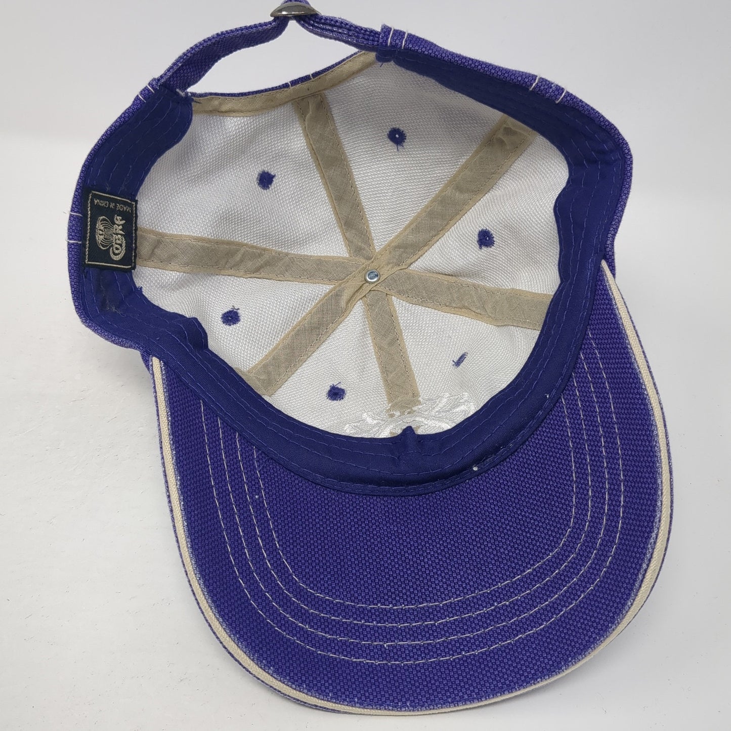 Monogram Slideback Baseball Cap Purple One Size Adjustable Embroidered Cobra