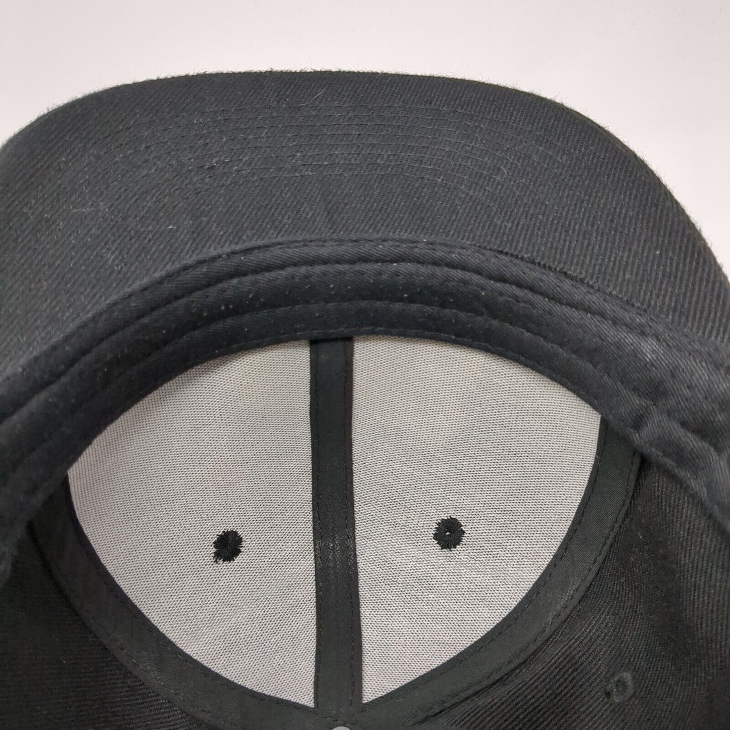 Bear Skeleton Snapback Hat Black One Size Adjustable Solid 6 Panel