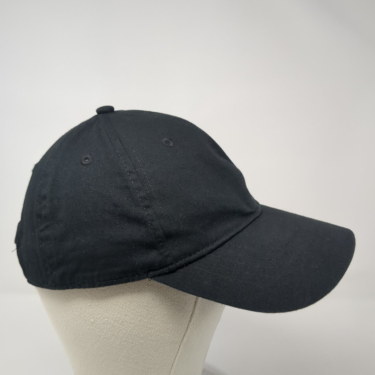 Unbranded Strapback Baseball Cap Black One Size Adjustable Vented Holes Blank