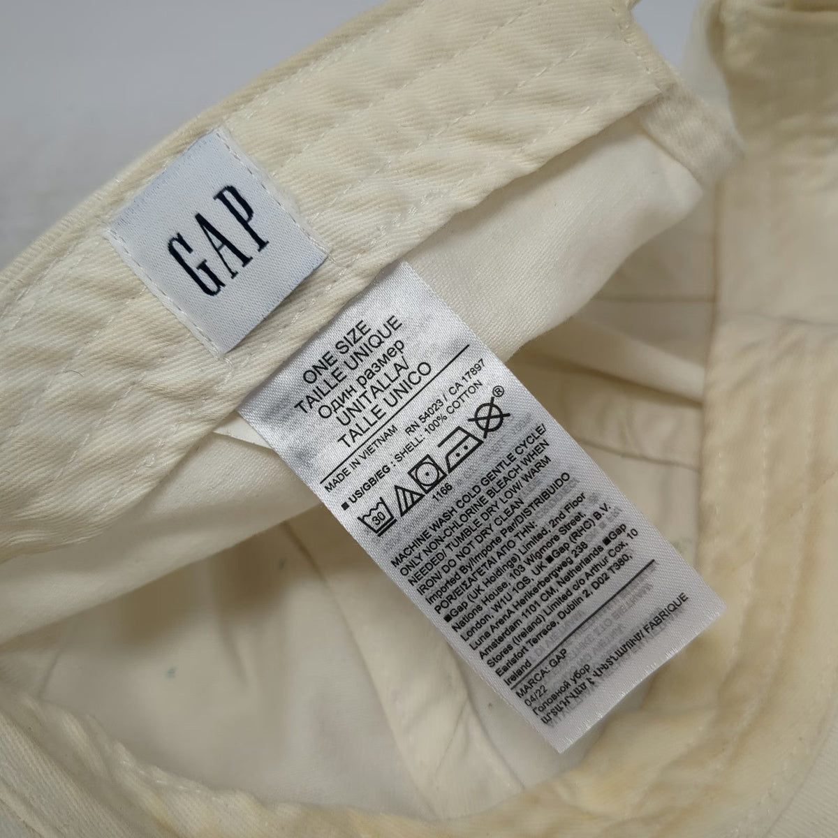 GAP Baseball Cap White One Size Paint Splatter Graphic Adjustable Cotton Hat