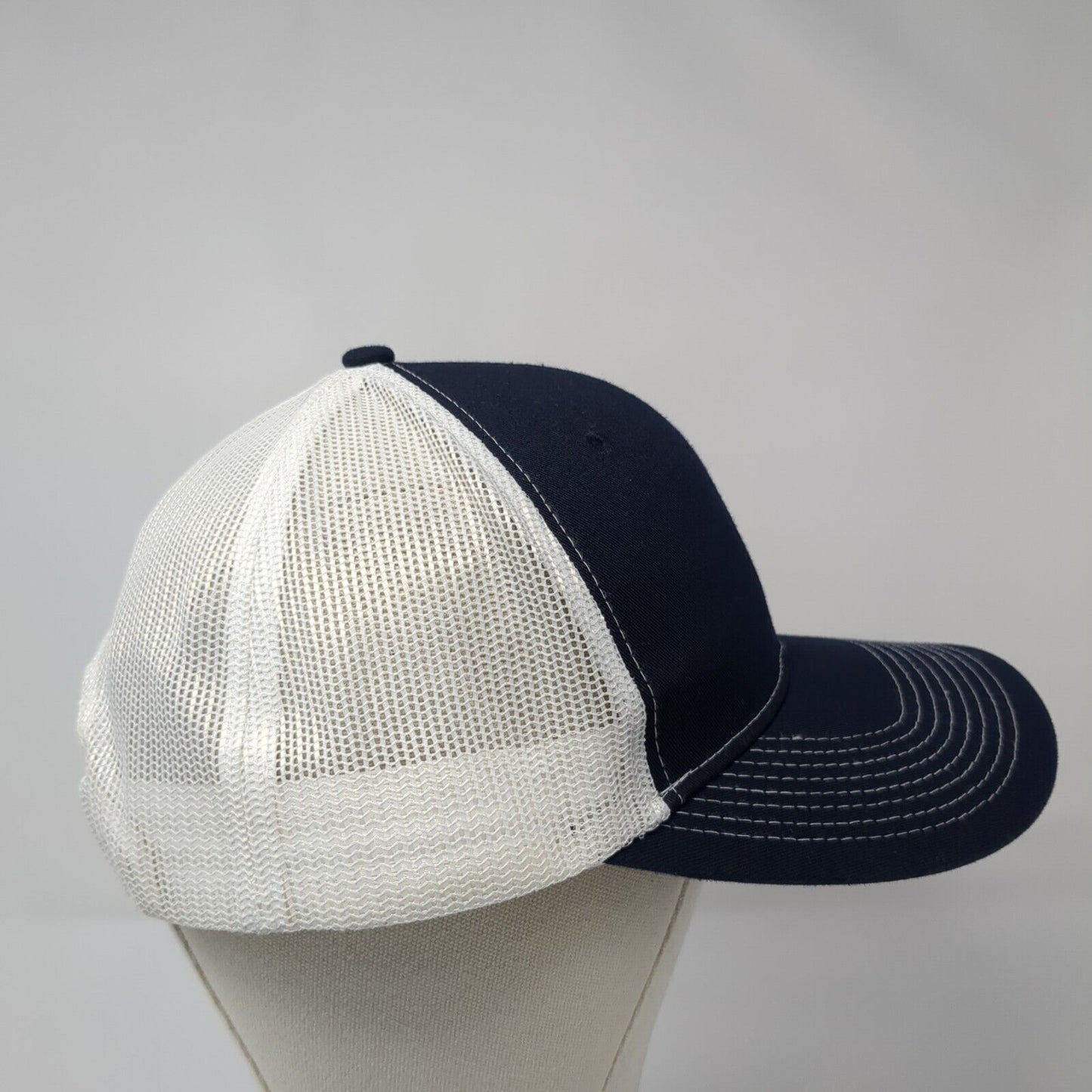 Angel Roofing Snapback Trucker Hat Blue One Size Mesh Back Colorblock