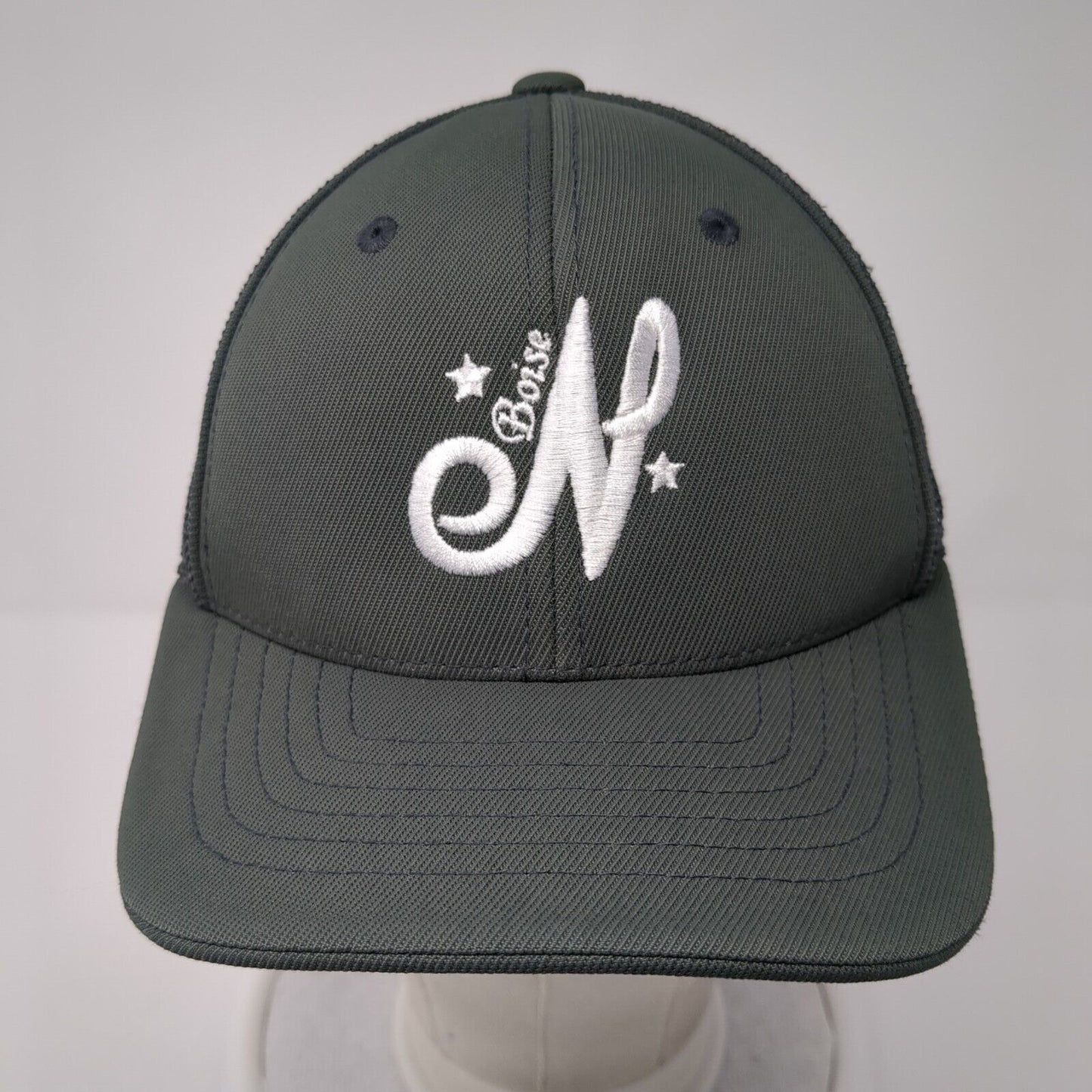 Boise Youth Fitted Trucker Hat Gray 6 3/8-6 7/8 Mesh Back Pacific Headwear
