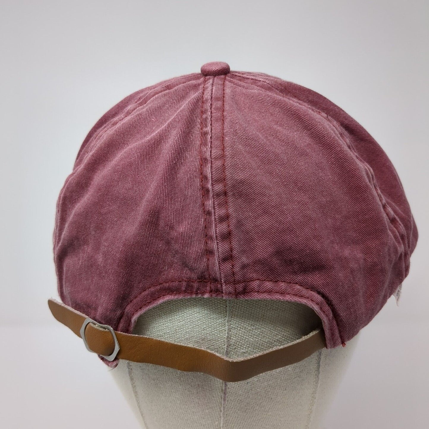 Medugorje MD Slideback Hat Red One Size Adjustable Leather Strap Solid