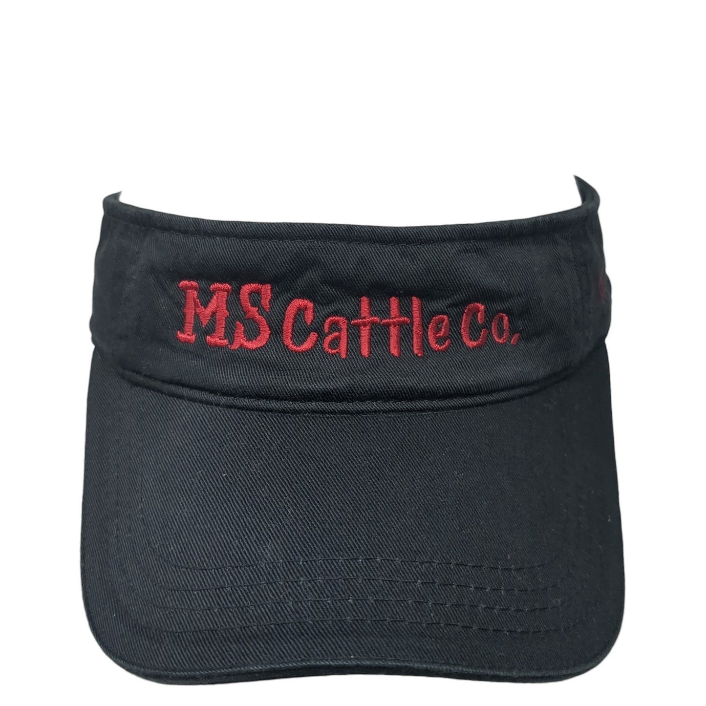 MS Cattle Co. Strapback Visor Hat Black One Size Adjustable Sportsman