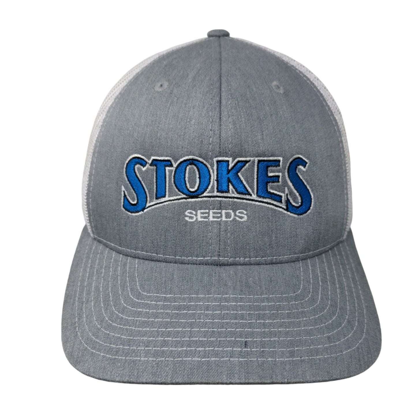 Stokes Seeds Snapback Trucker Hat Gray One Size Embroidered Richardson