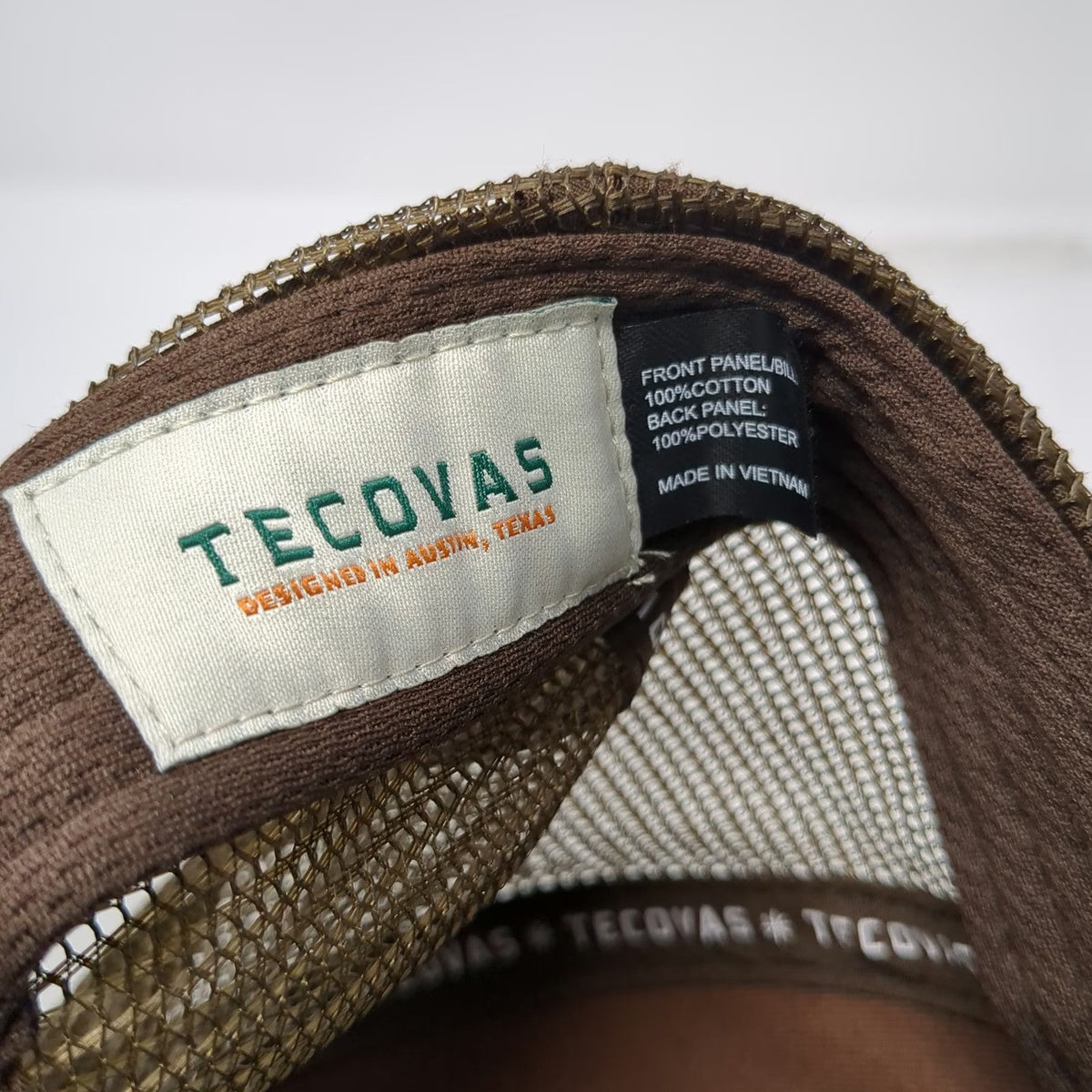 Tecovas Brown One Size Trucker Hat Mesh Snapback Hot Country Hits Logo Patch