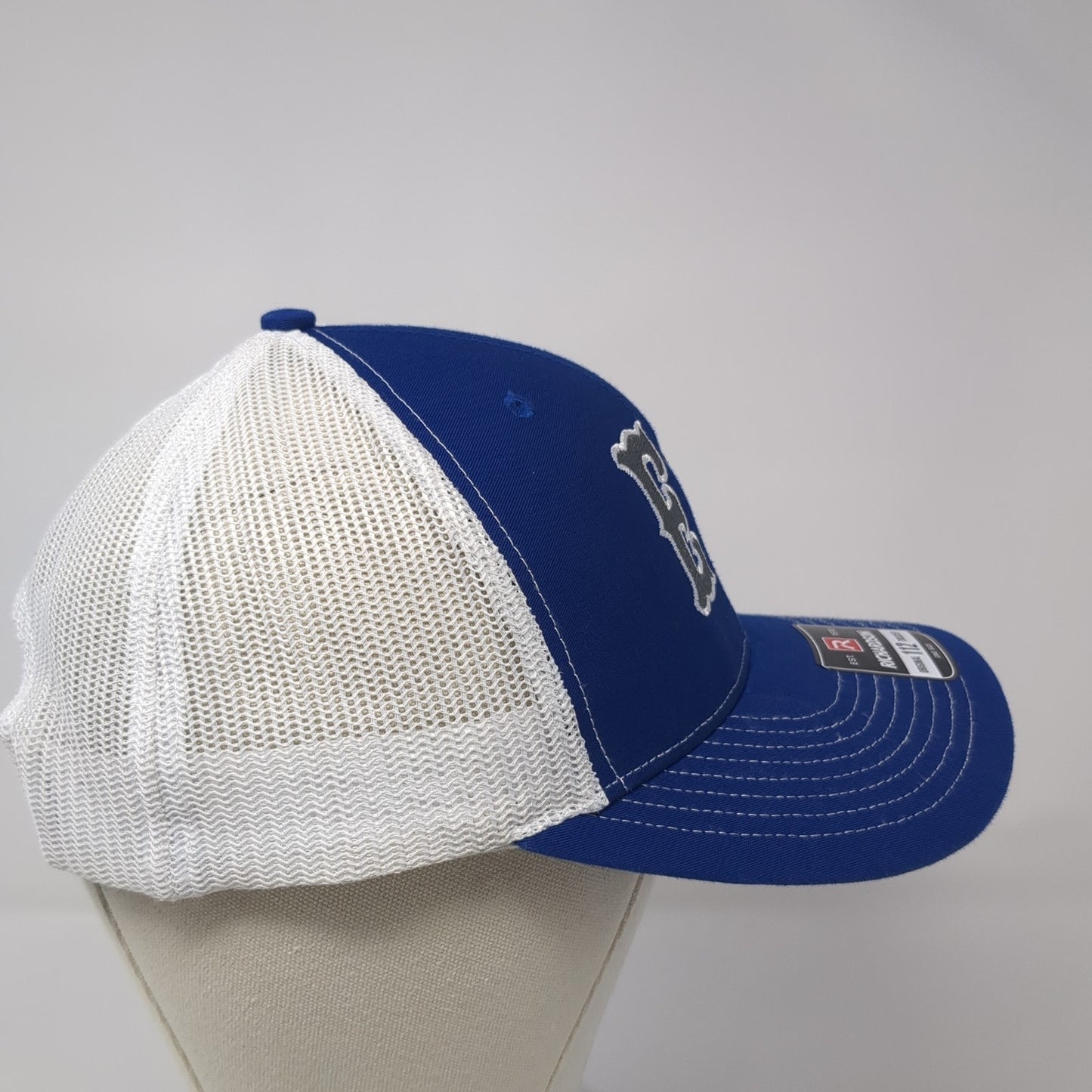 EB Snapback Mesh Back Trucker Hat Blue One Size Colorblock Richardson