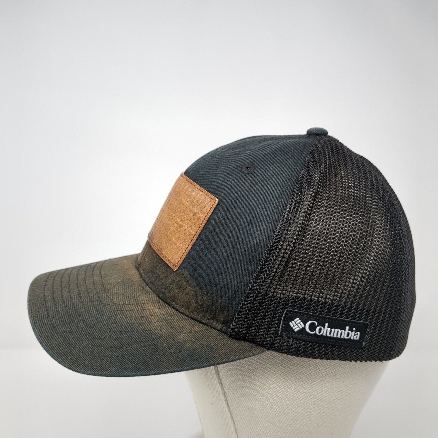 American Tree Flag Fitted Trucker Hat Black L/XL Mesh Back 6 Panel Columbia
