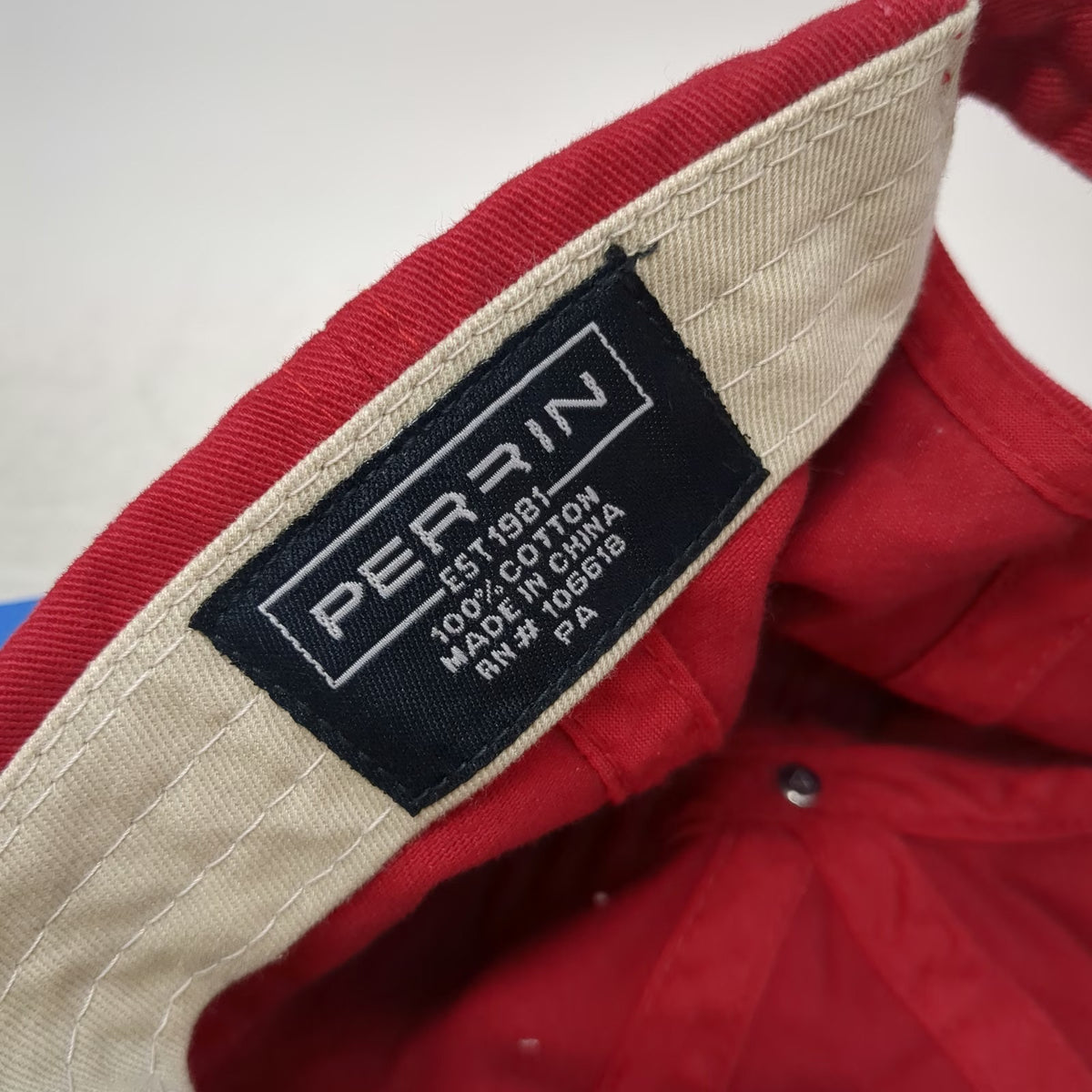 Perrin Baseball Cap Red One Size Philadelphia 1776 Embroidery Slideback Hat