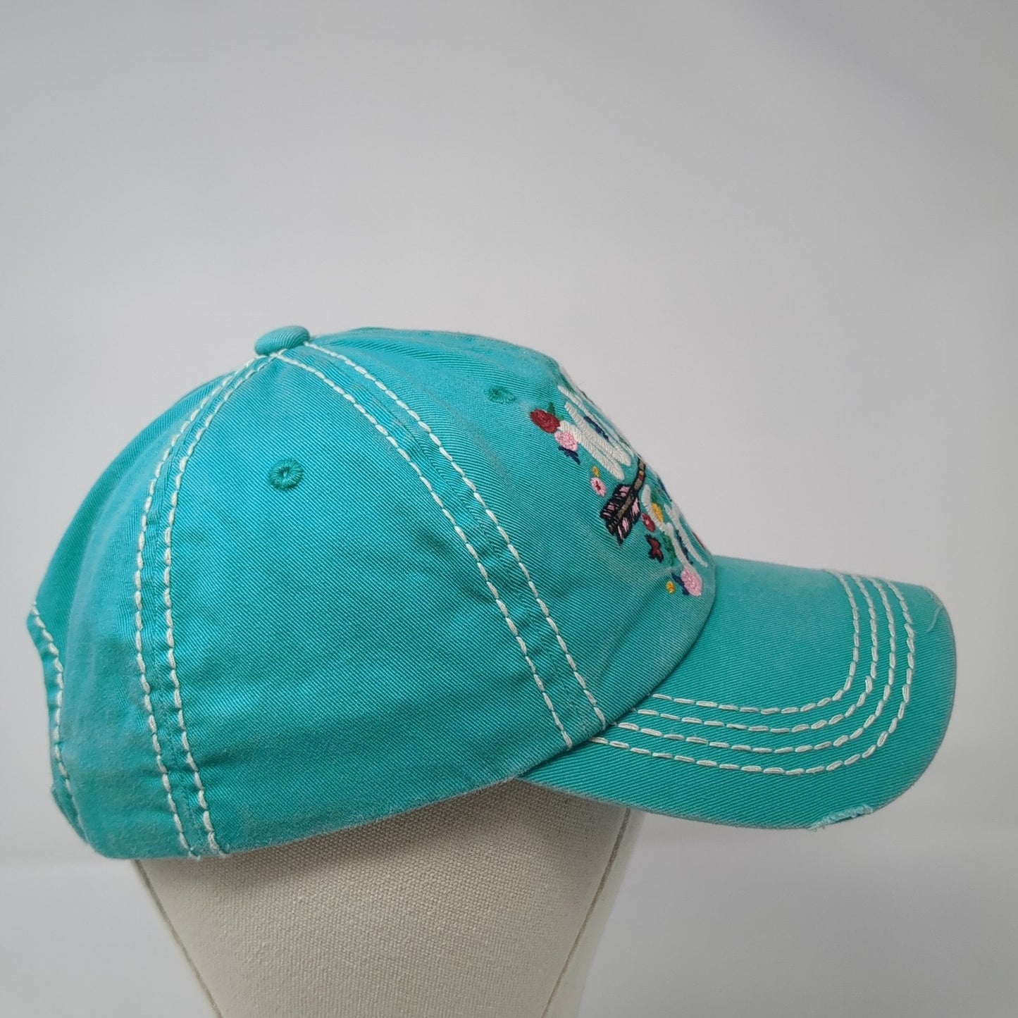 Wild & Free Strapback Baseball Cap Blue One Size Adjustable Embroidered KB ETHOS