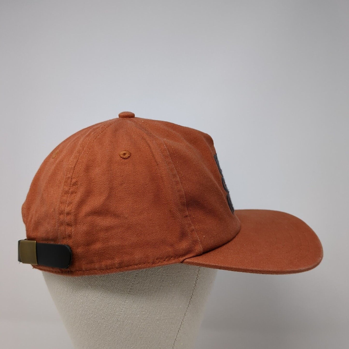 Live Climb Repeat Slideback Hat Orange One Size Adjustable Leather Strap