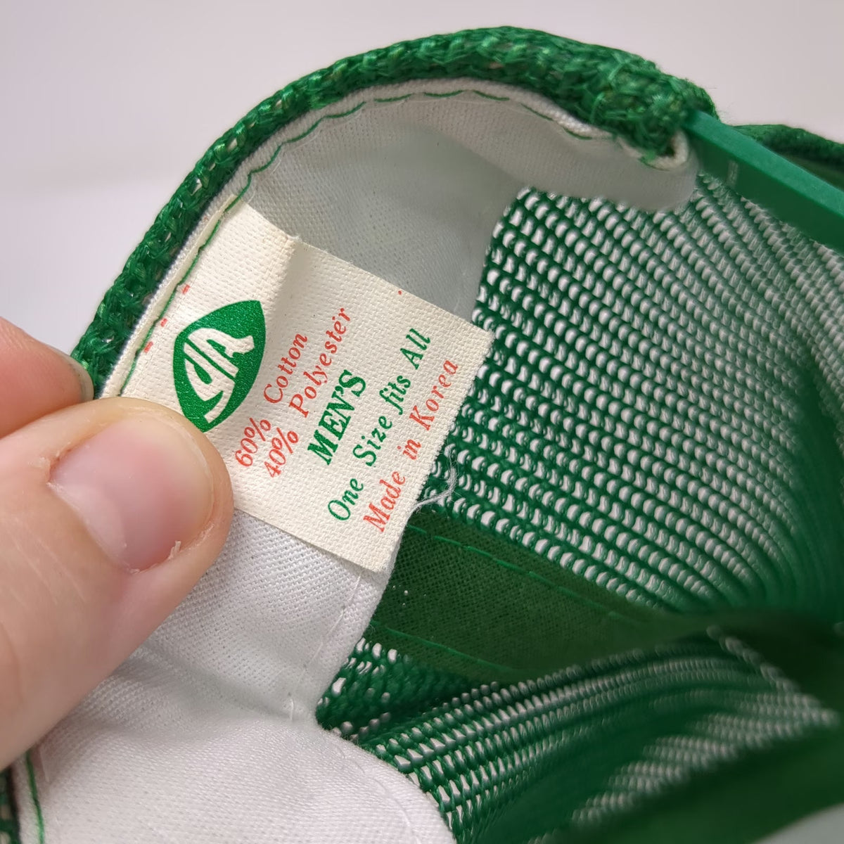 Young An Trucker Hat Green Coleman Patch Mesh Back Snapback Lantern Vintage