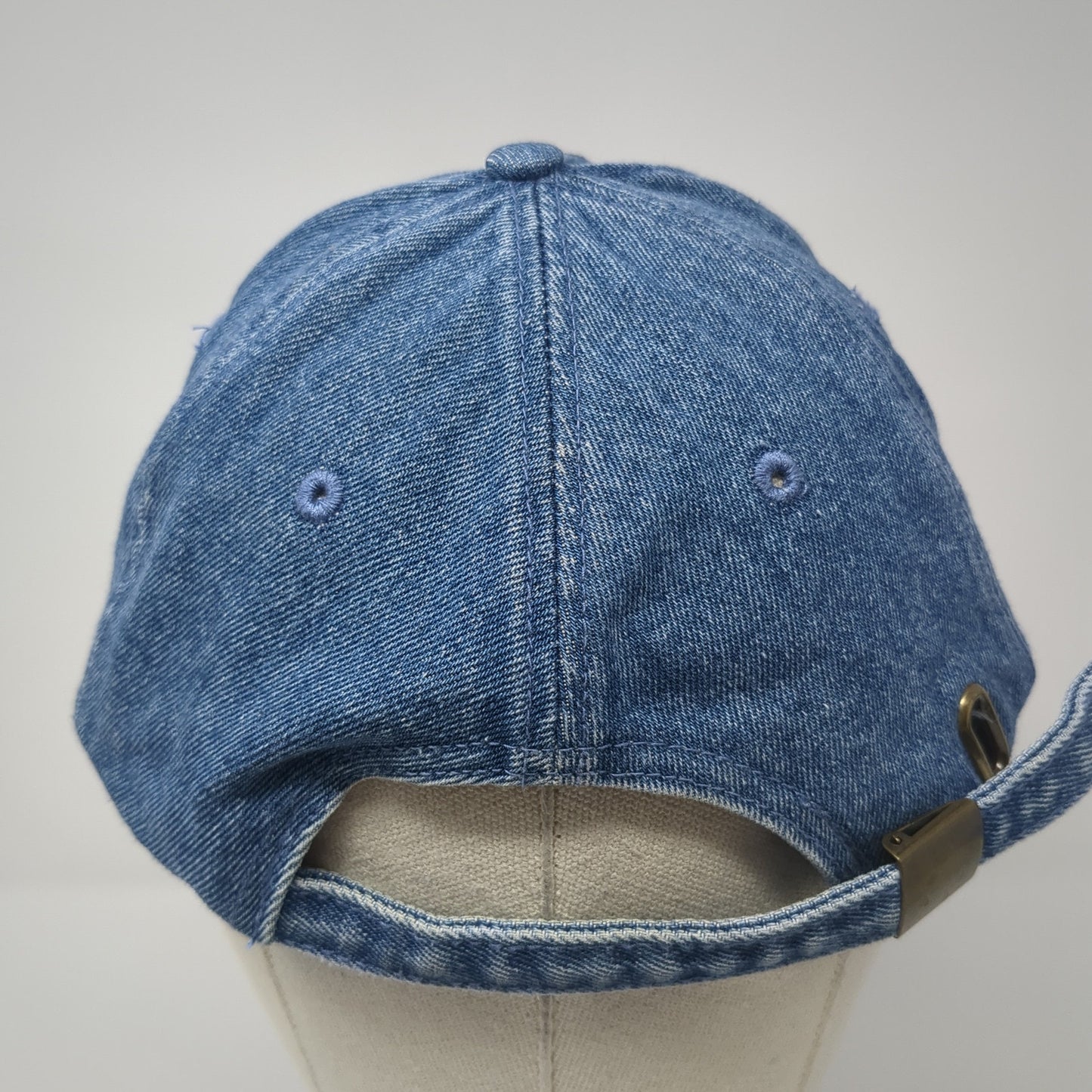 Unbranded Slideback Baseball Cap Blue One Size Adjustable 6 Panel Denim Blank