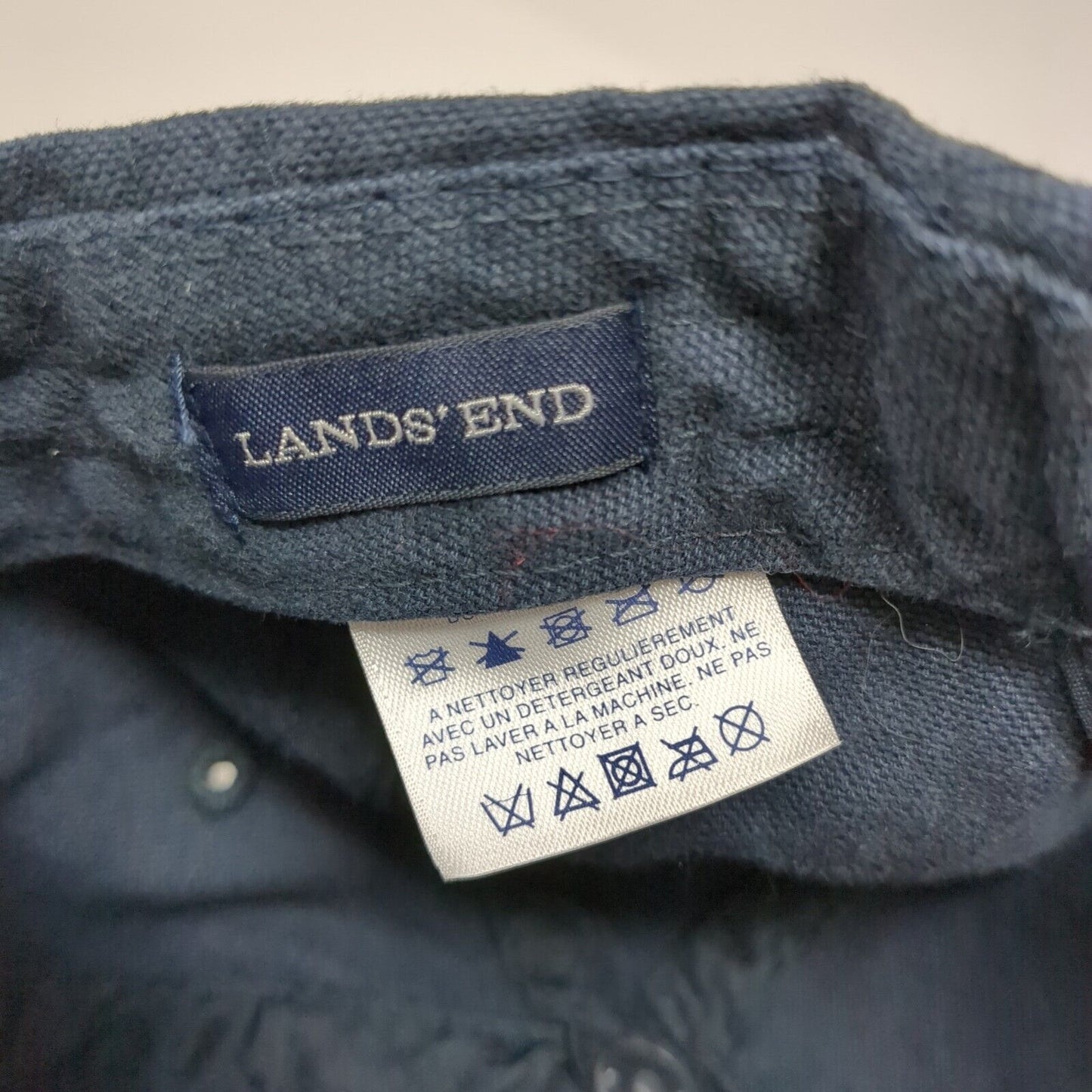 TDS Slideback Hat Blue One Size Adjustable Leather Strap Lands' End