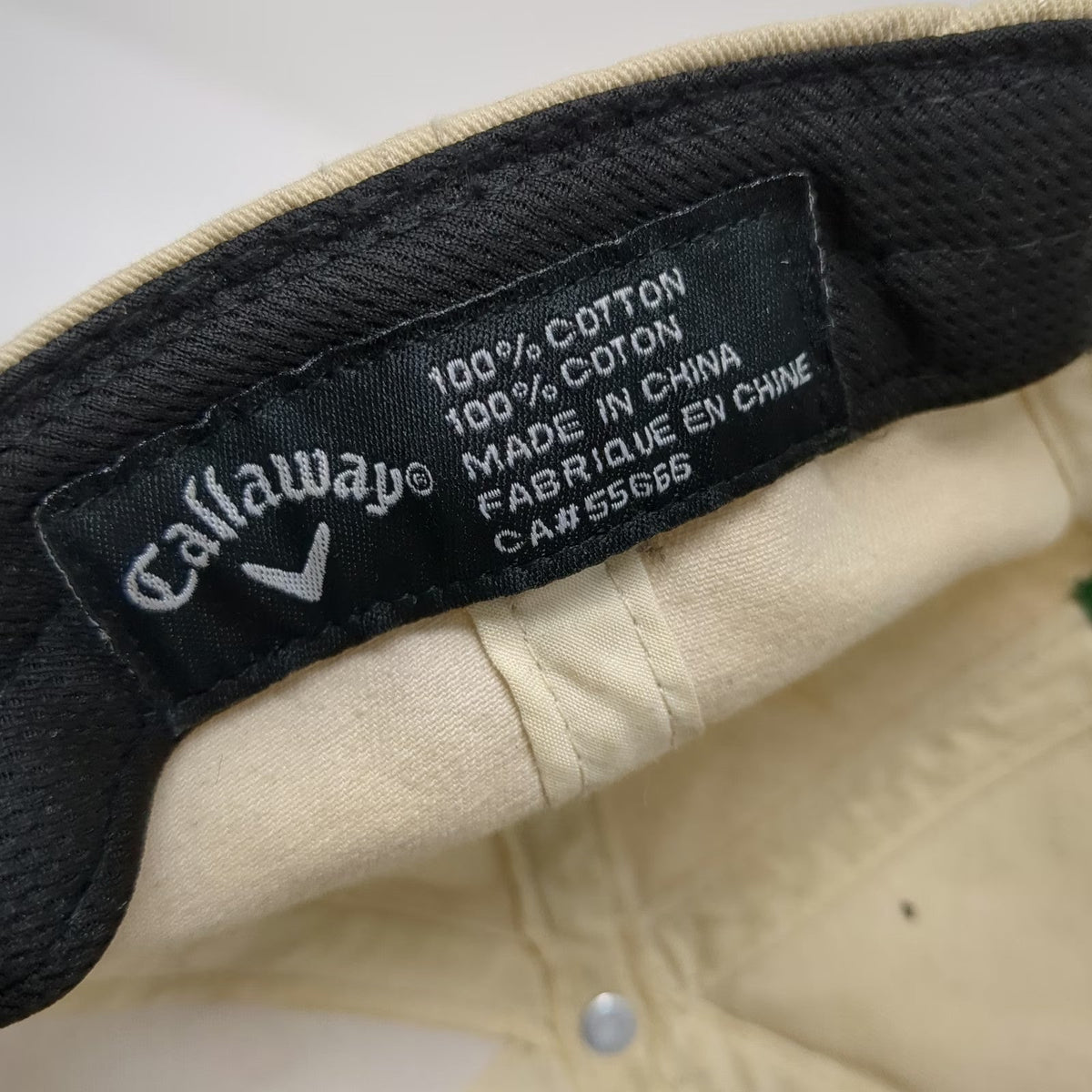 Callaway Baseball Cap Beige One Size Hat Embroidered Logo Slideback Golfing