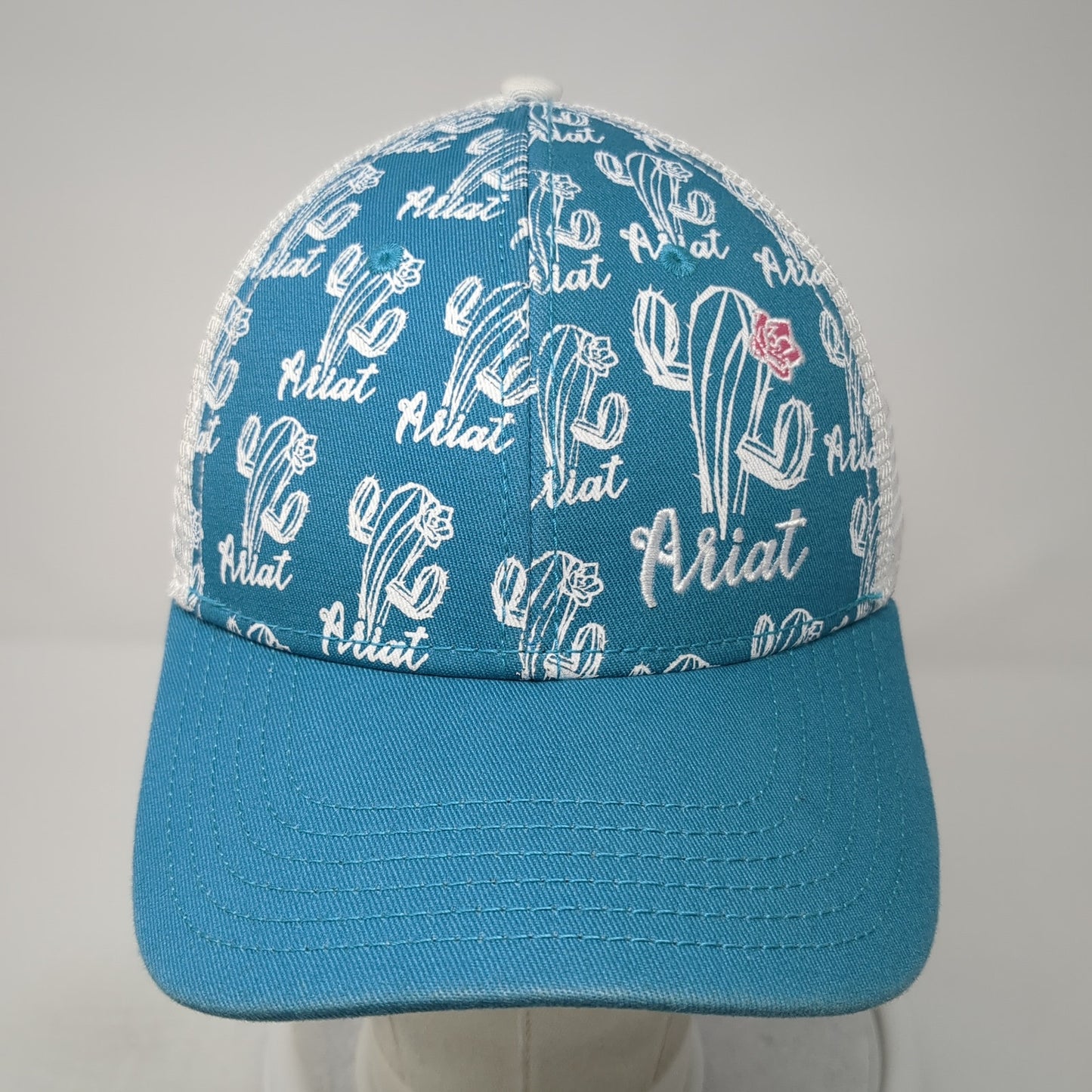 Ariat Ponytail Trucker Hat Blue One Size Adjustable Breathable Mesh Back
