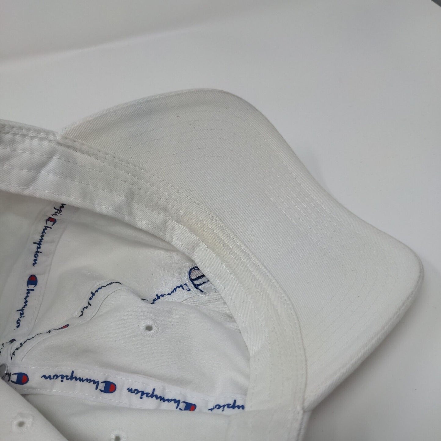 Champion Slideback Hat White OSFA Adjustable Embroidered C Logo