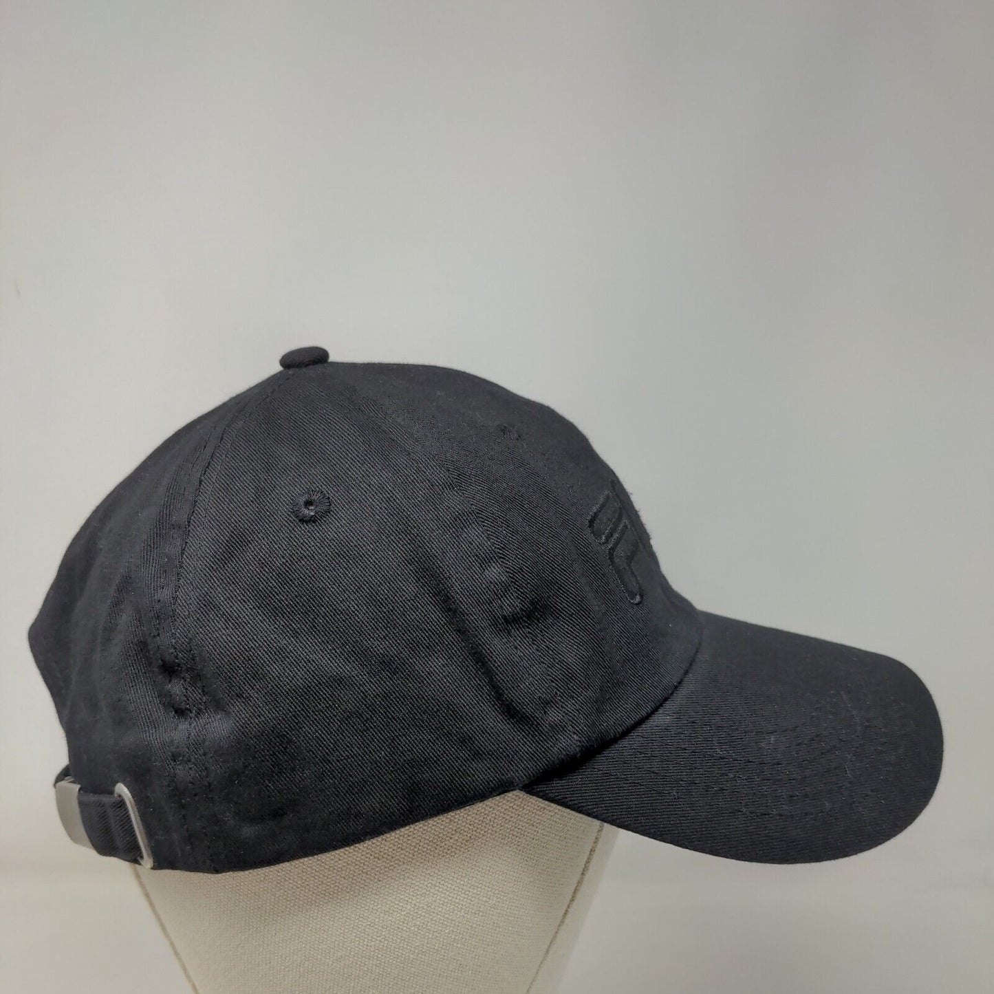 FILA Slideback Hat Black One Size Embroidered 6 Panel Vent Holes