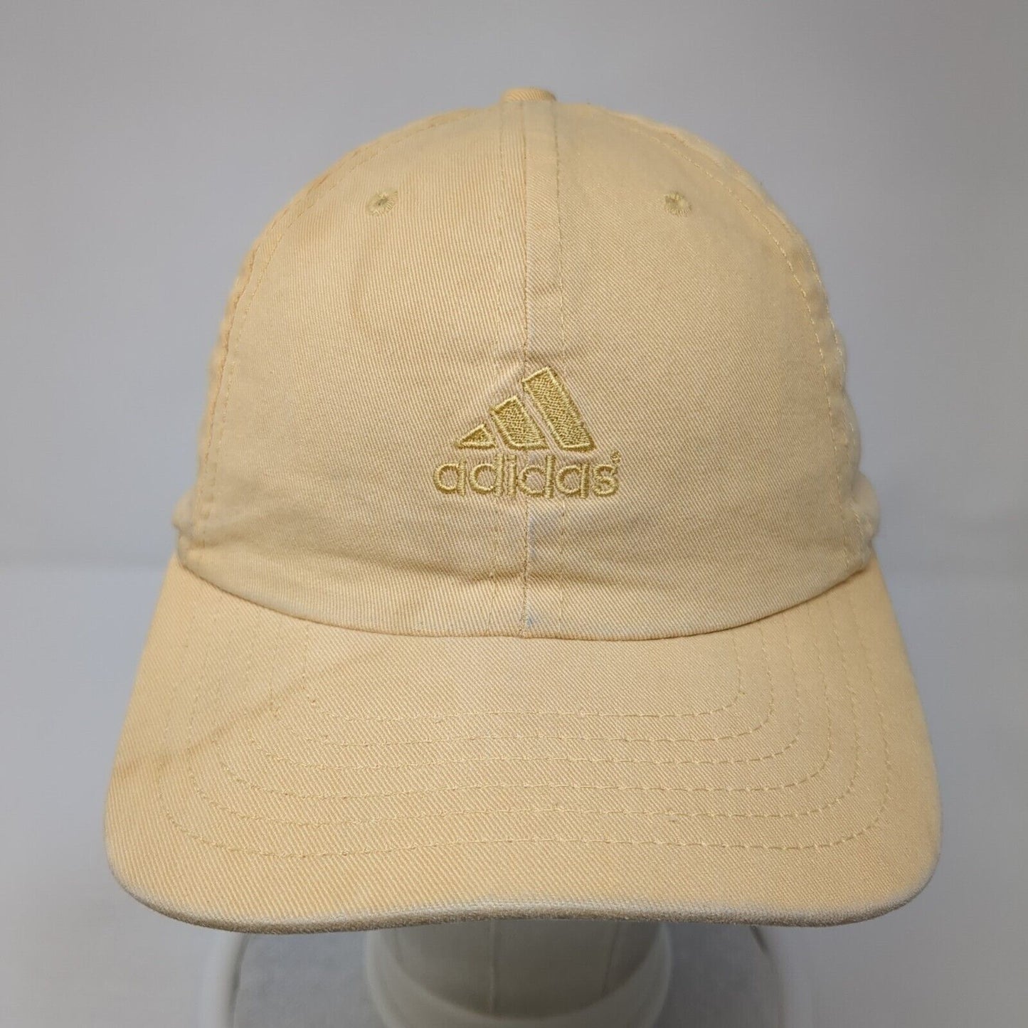 Adidas 3 Stripes Slideback Hat Tan One Size Adjustable Embroidered