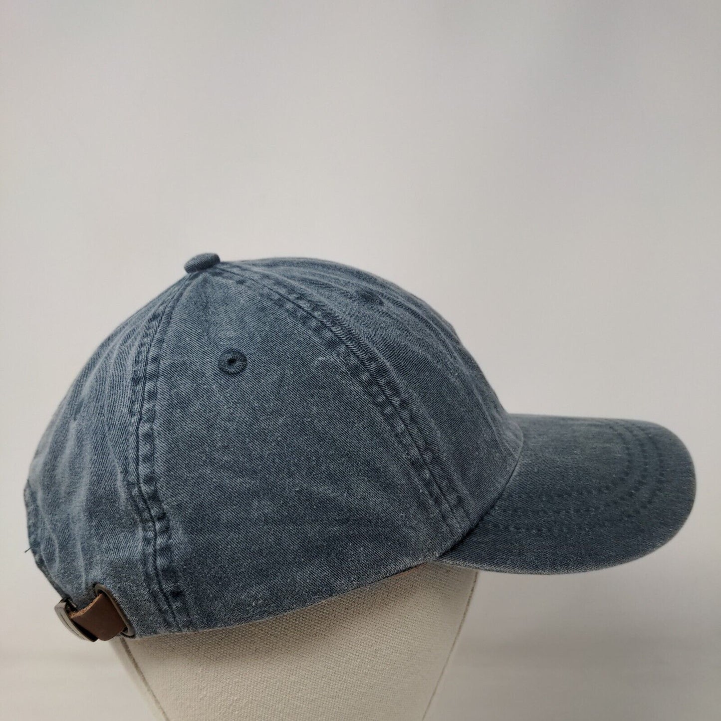 Anchor Slideback Hat Blue One Size Embroidered Adjustable Leather Strap