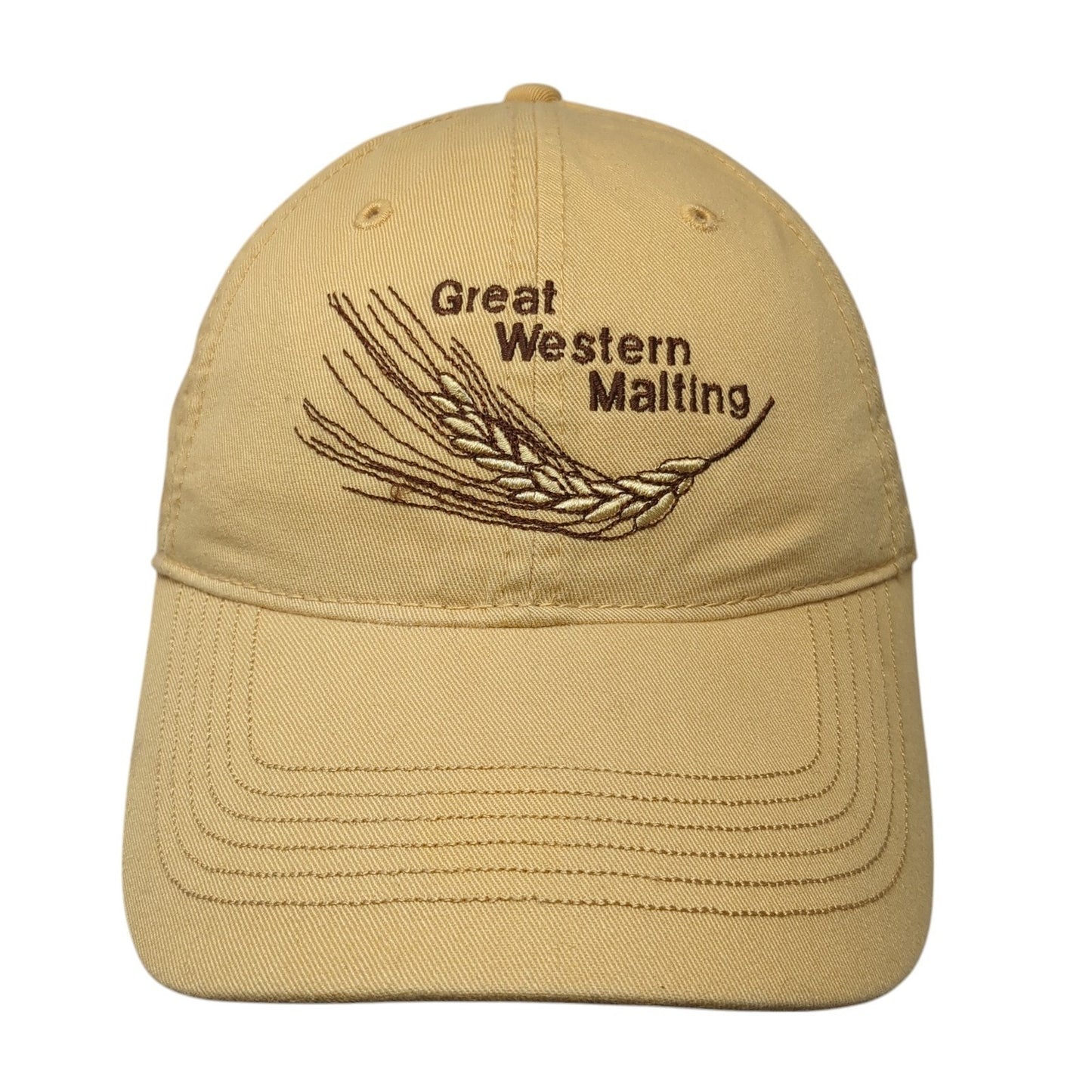 Great Western Malting Strapback Hat Yellow One Size Embroidered Ouray