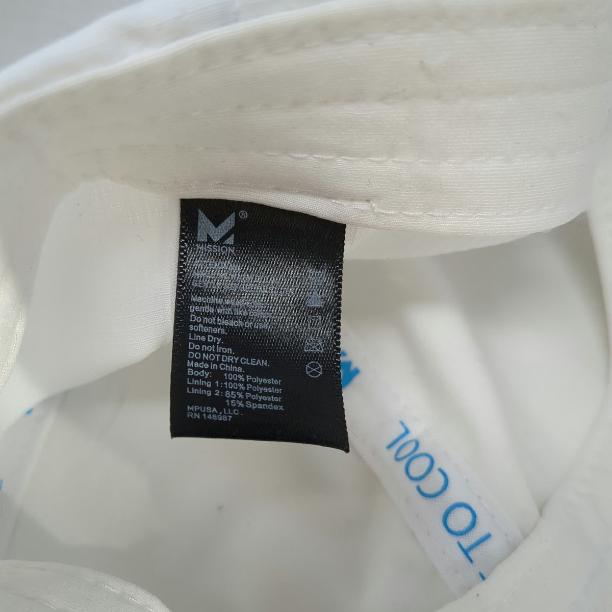 Mission Baseball Cap White One Size Cooling Technology Wet To Cool Strapback Hat