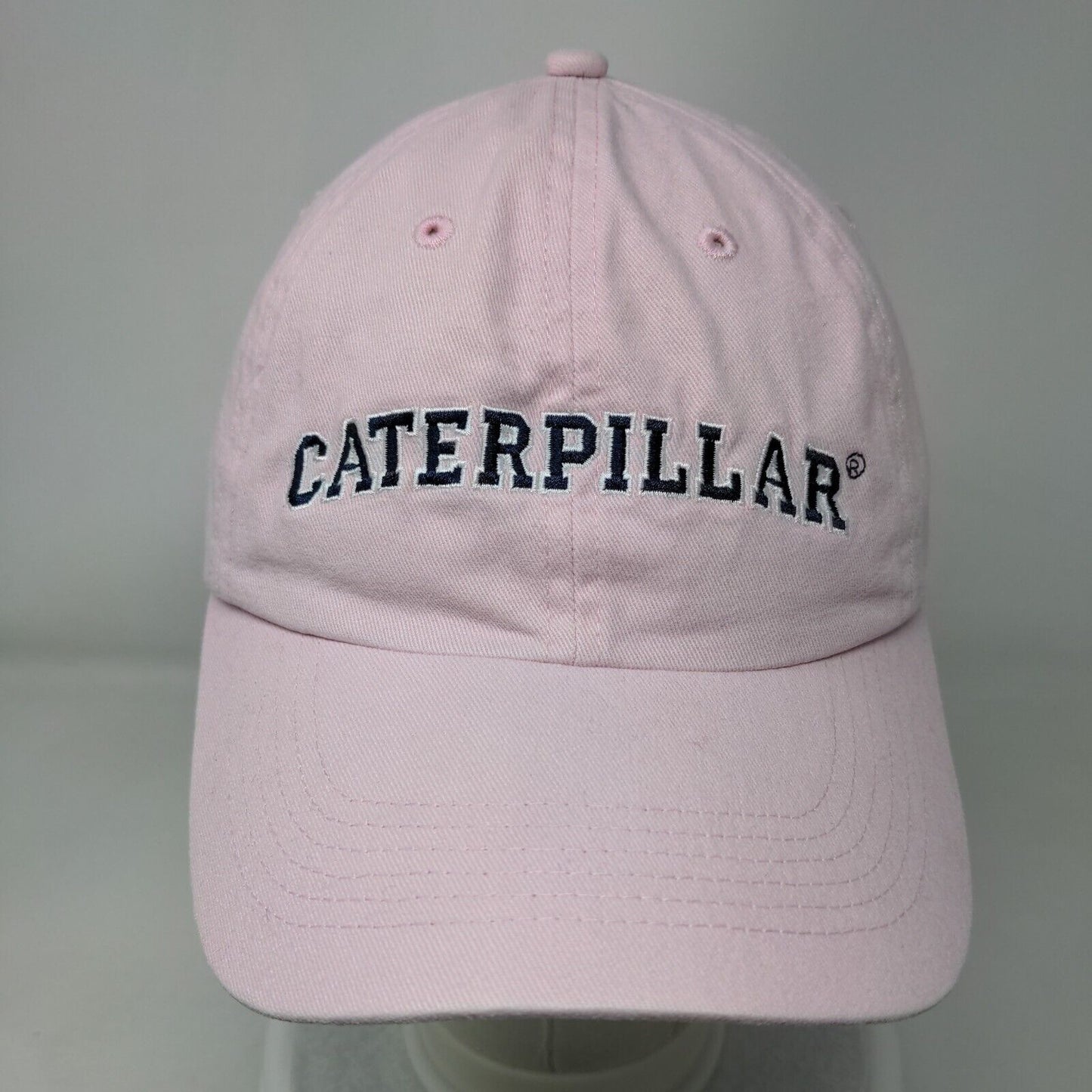 Caterpillar Strapback Hat Pink One Size Embroidered Adjustable 6 Panel