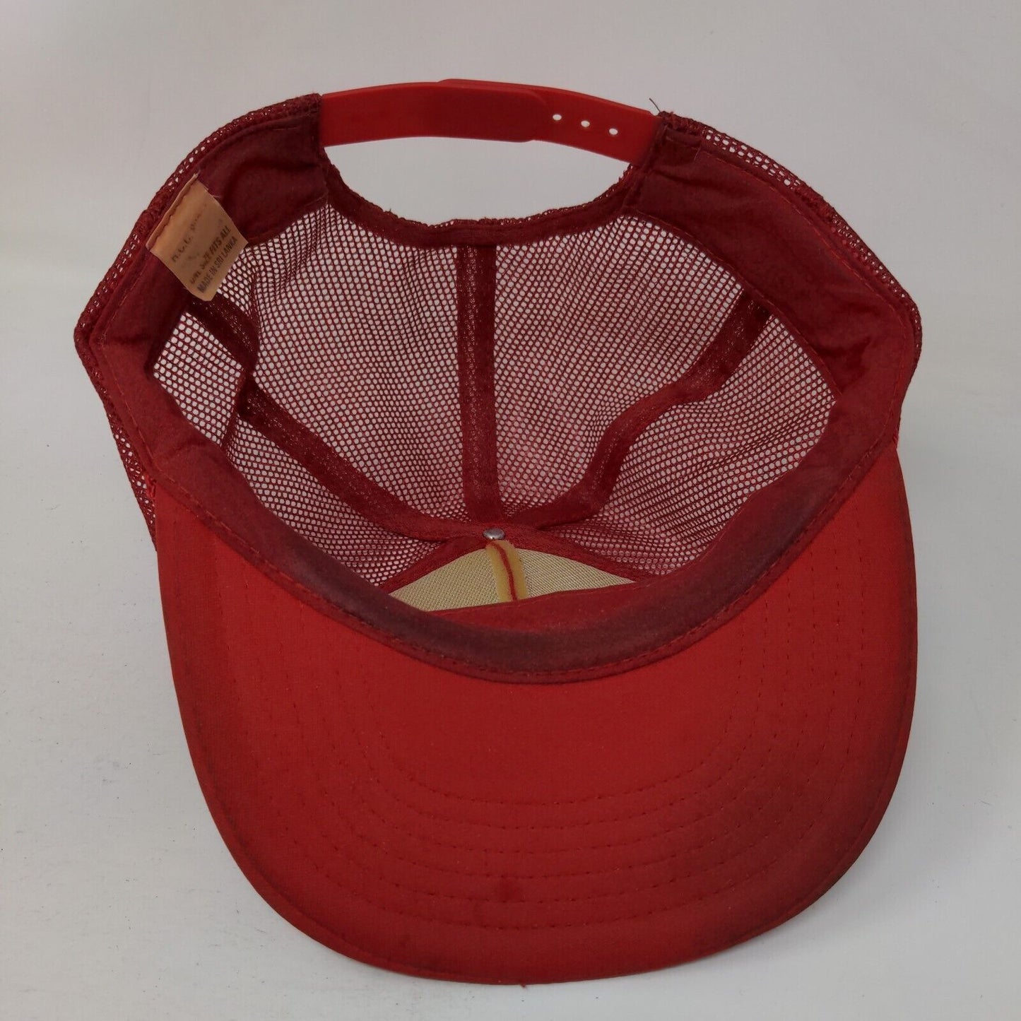 Adonna Brick Supply Co Inc. Snapback Trucker Hat Red OSFA Mesh Back Rope 6 Panel
