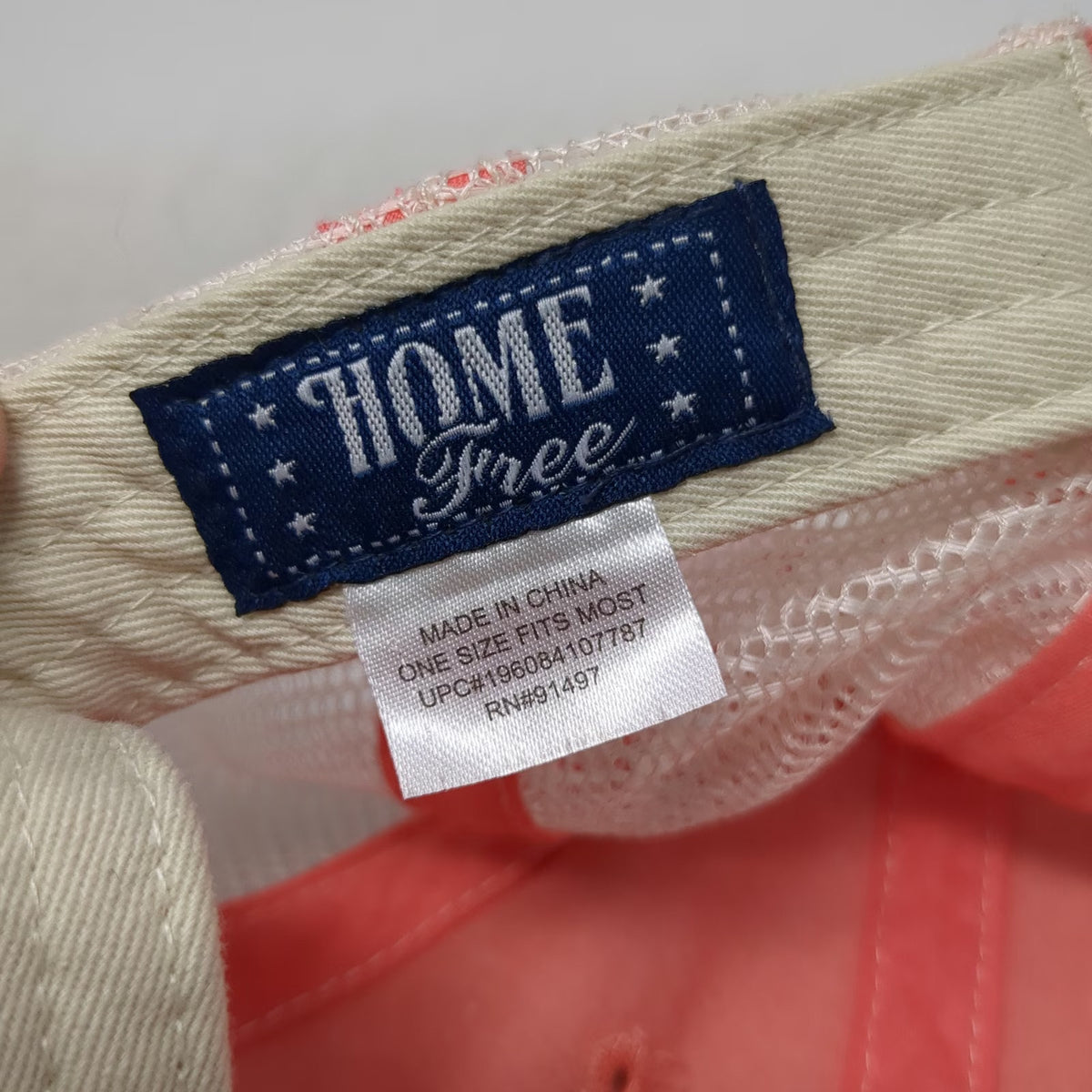 Home Free Baseball Cap Pink One Size Virginia Whale Sailboat Mesh Heart Hat