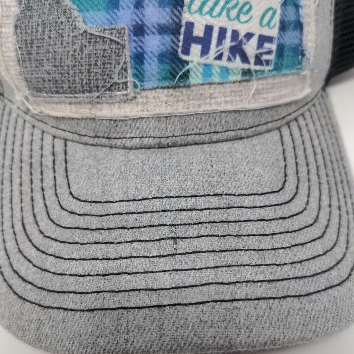 Take A Hike Snapback Trucker Hat Gray OSFM Adjustable Mesh Back Polyester