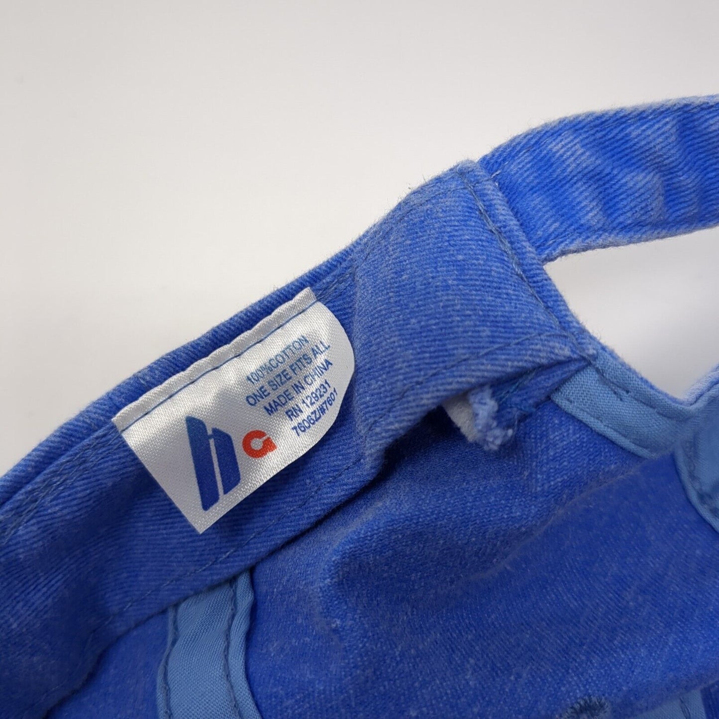 Maui Slideback Hat Blue One Size Adjustable Embroidered 6 Panel Denim Cotton