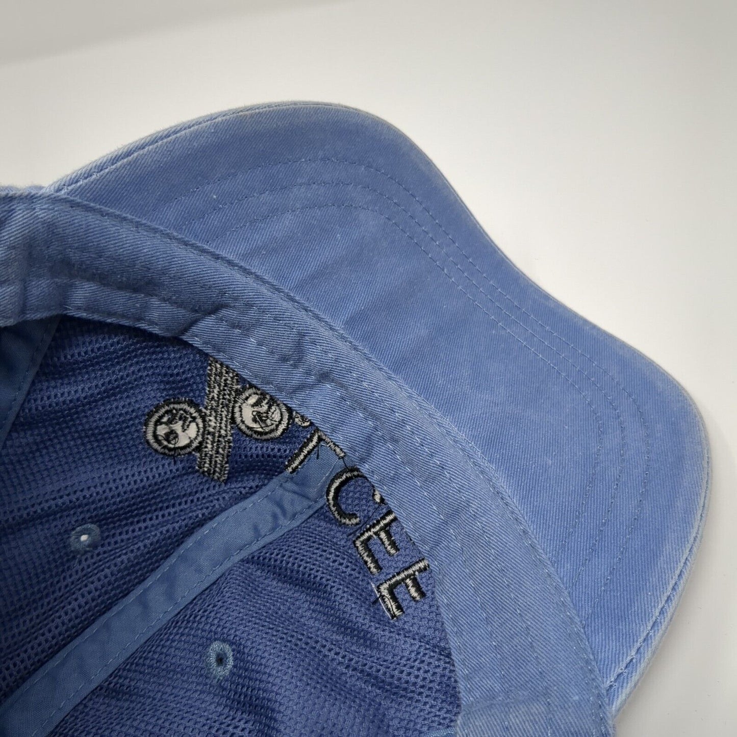 LCEF Slideback Hat Blue One Size Adjustable Leather Strap Adams 6 Panel