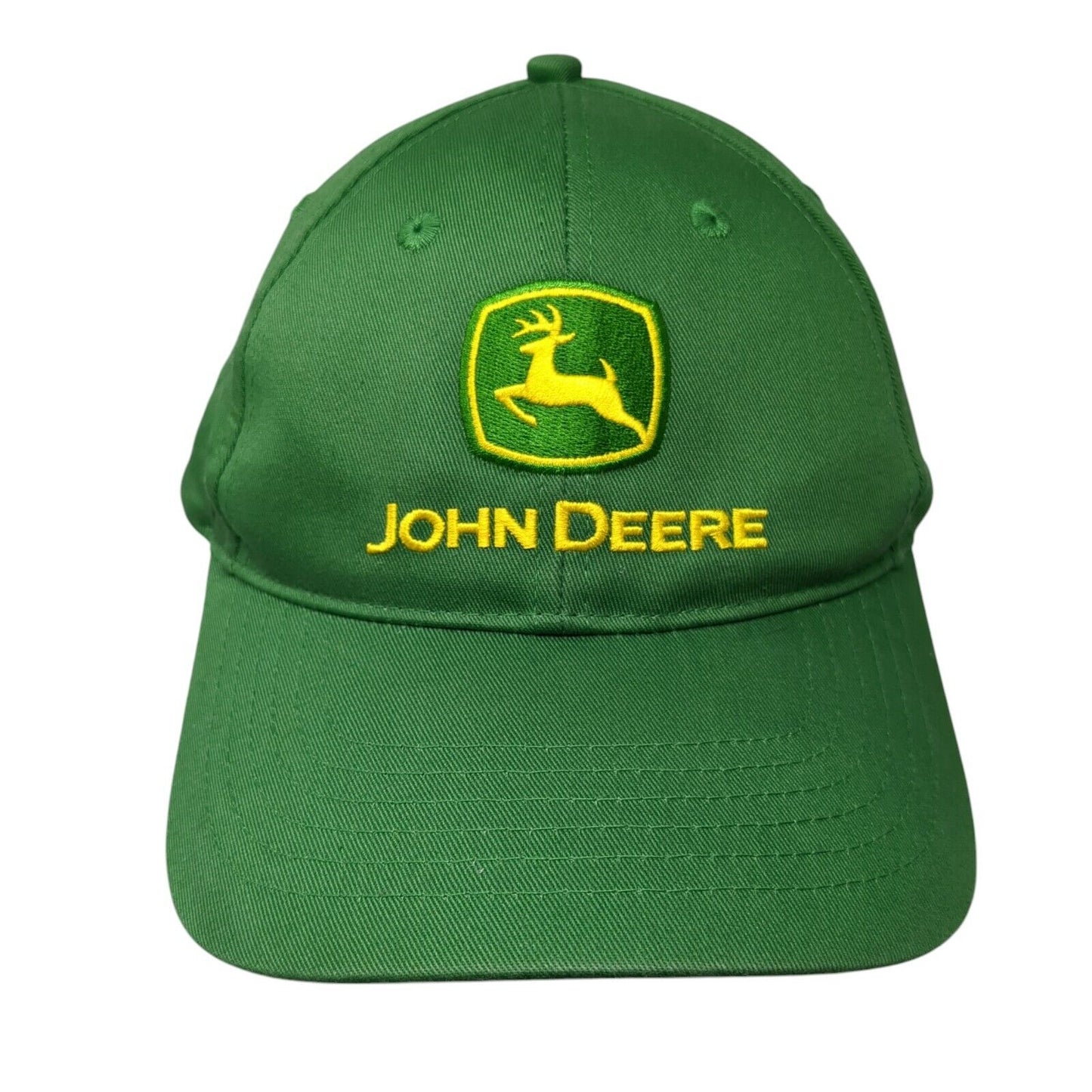 John Deere Logo Snapback Hat Green One Size Adjustable Cotton 6 Panel