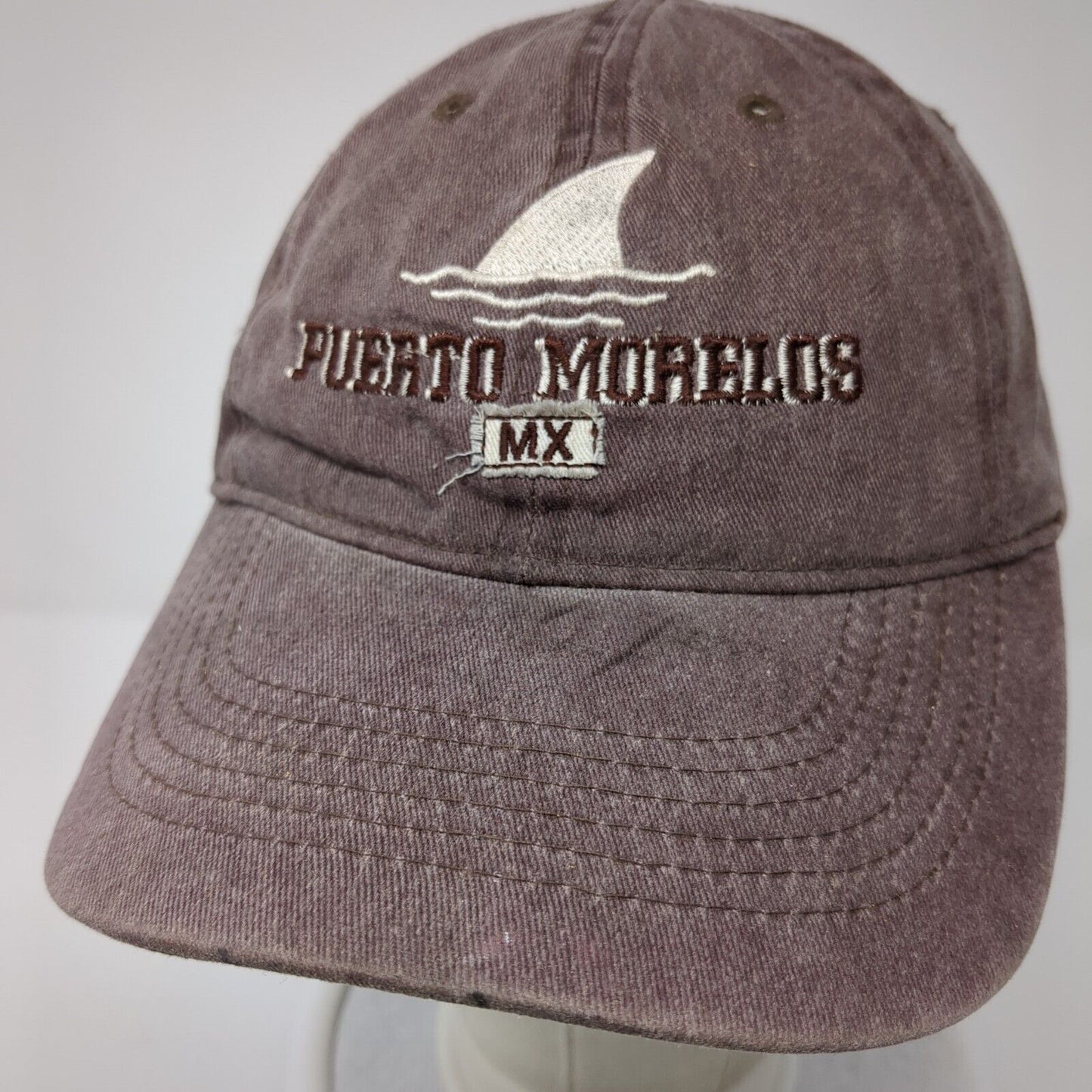 Puerto Morelos MX Slideback Hat Brown OS Adjustable Embroidered 6 Panel
