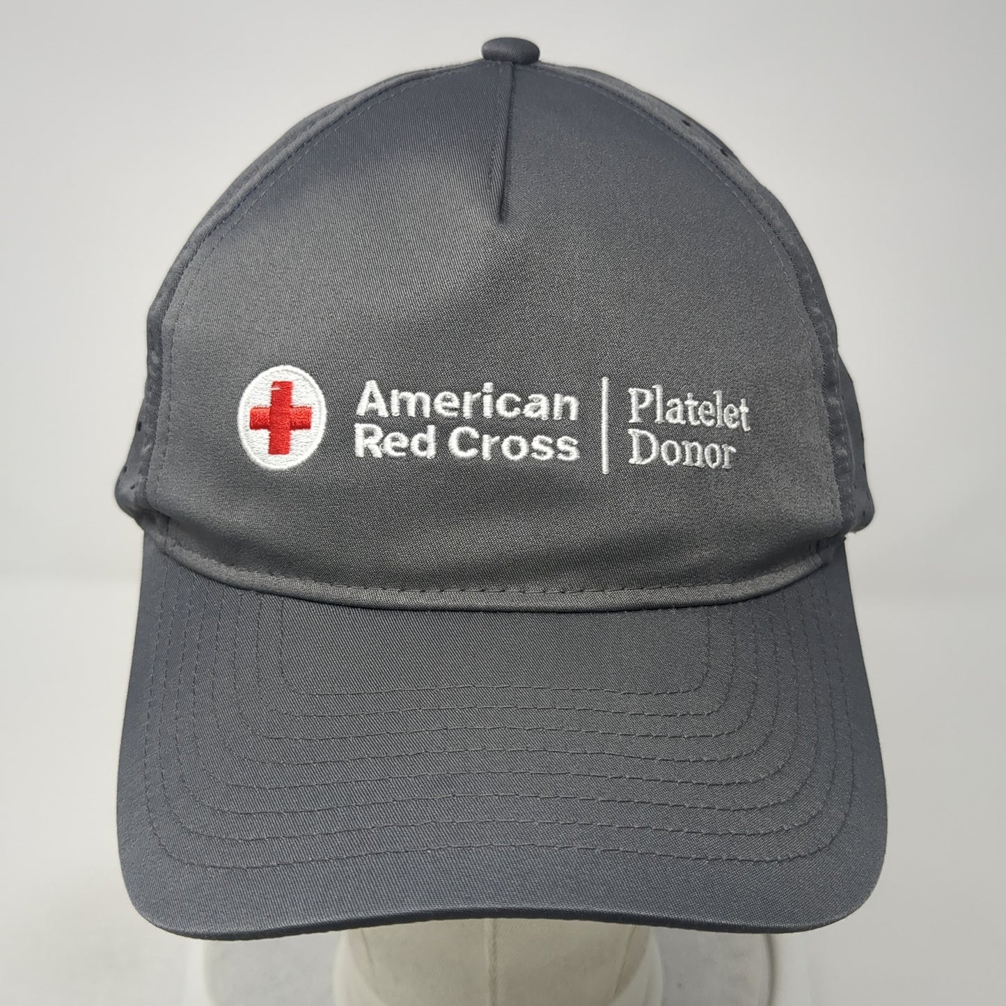 American Red Cross Platelet Donor Baseball Cap Gray OS Adjustable Embroidered