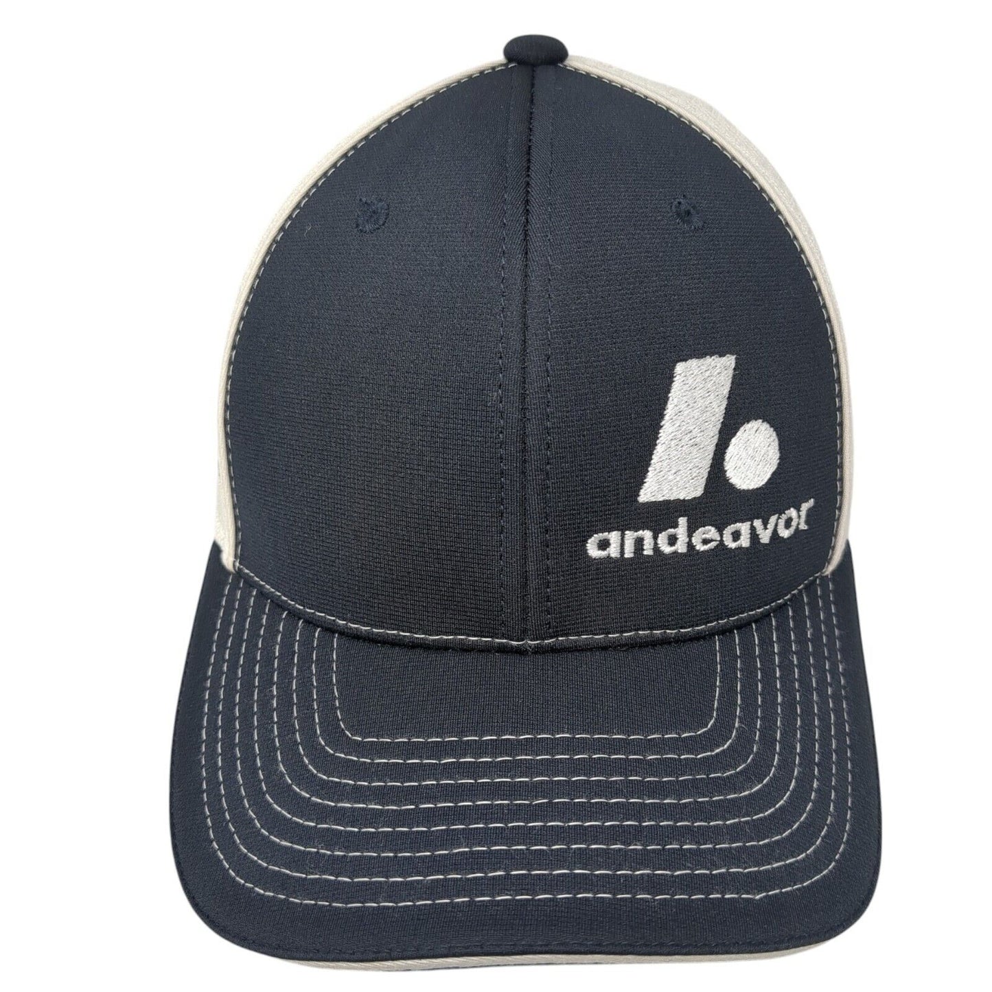 Andeavor 24 Hour Emergency 811 Fitted Trucker Hat Blue L/XL Mesh Richardson