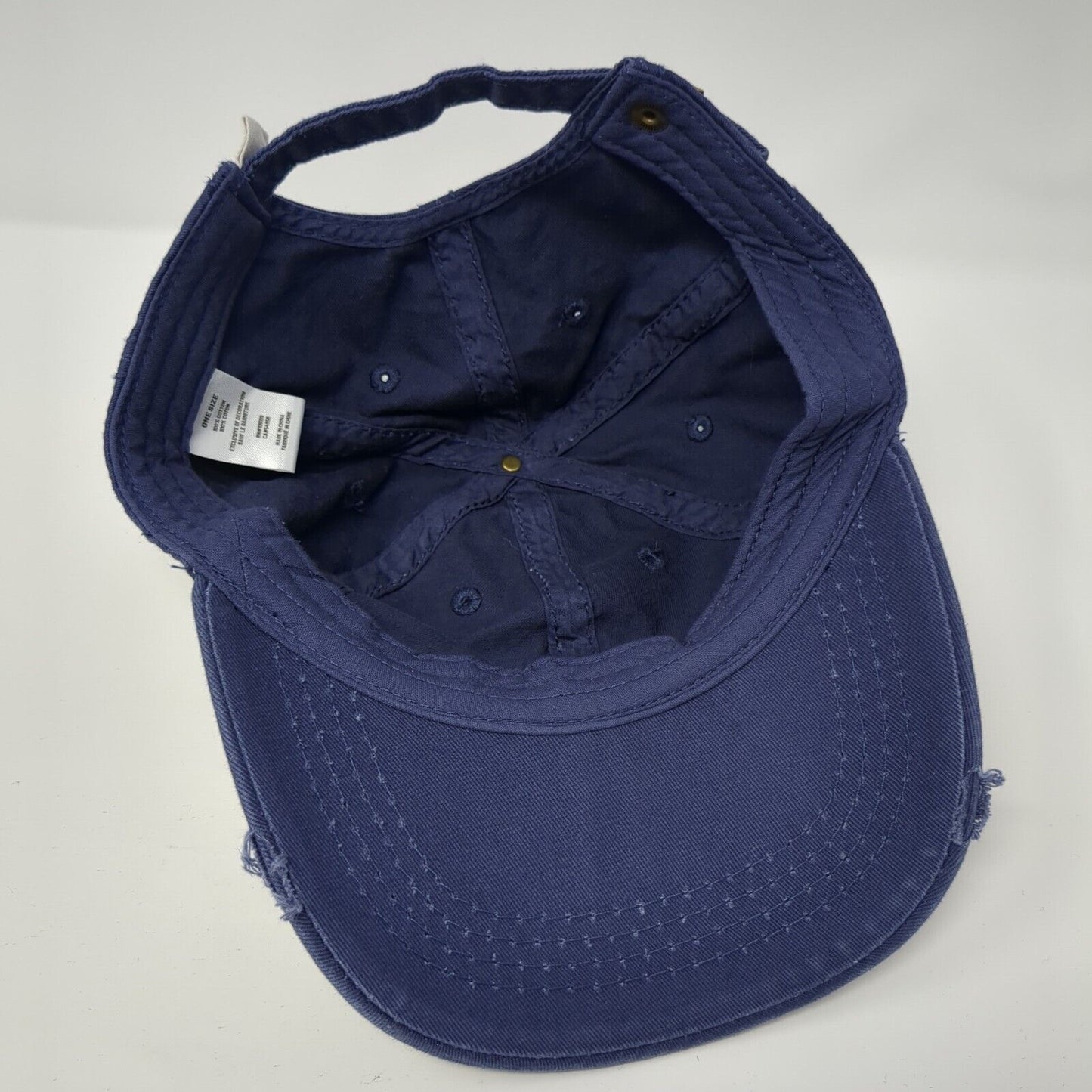 Life Is Good Heart Paw Print Slideback Hat Blue One Size Embroidered