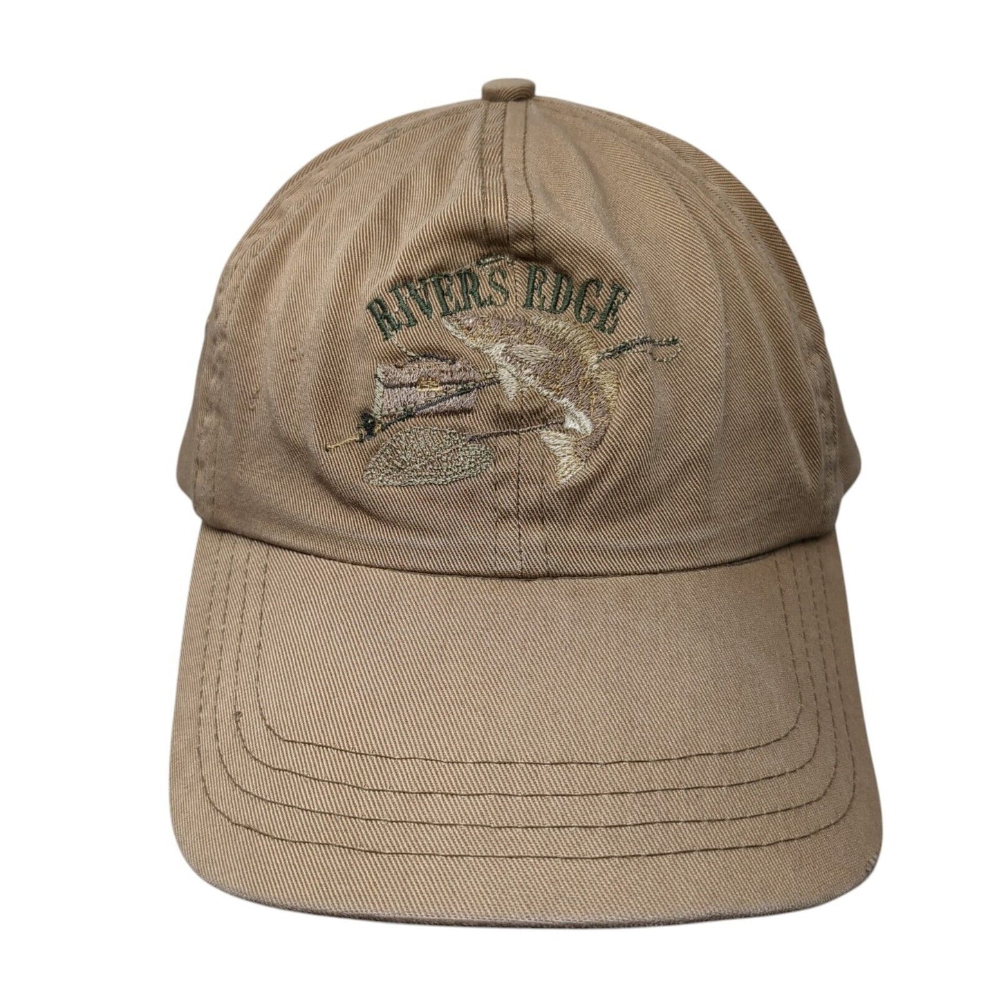 Rivers Edge Slideback Hat Tan One Size Adjustable Embroidered Camp David