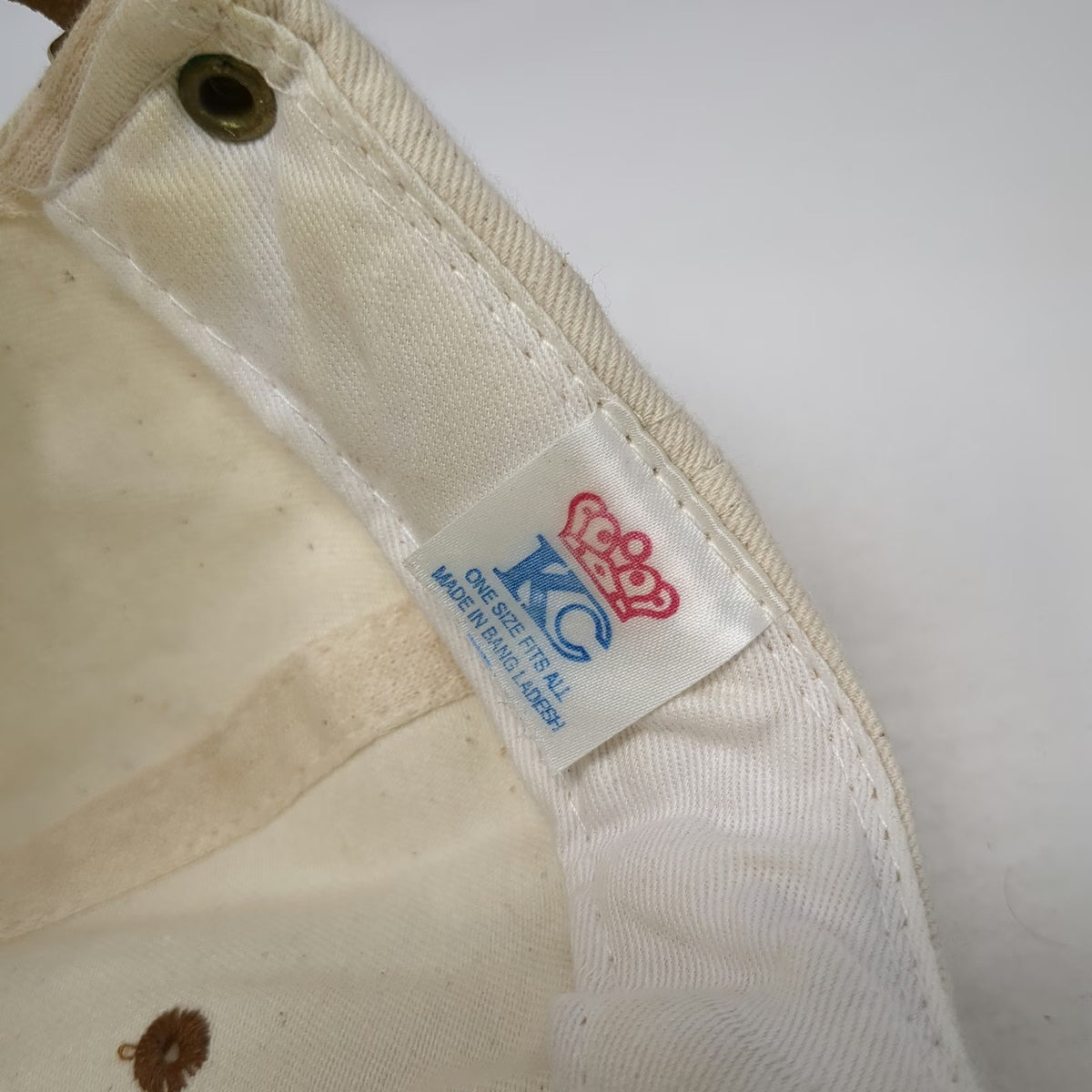 KC Baseball Cap Beige Brown One Size Rainbow Cleaning Systems Suede Brim Hat