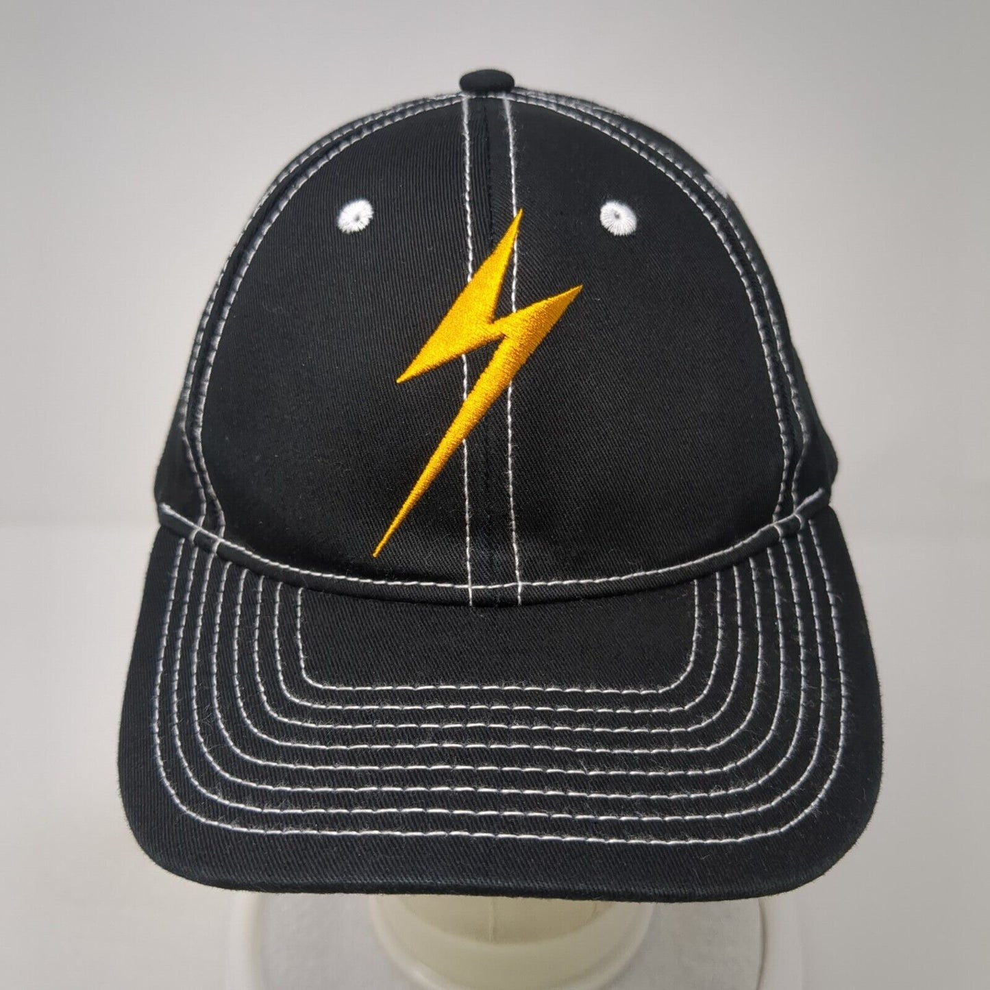 Platt Lightning Slideback Hat Black One Size Adjustable Embroidered